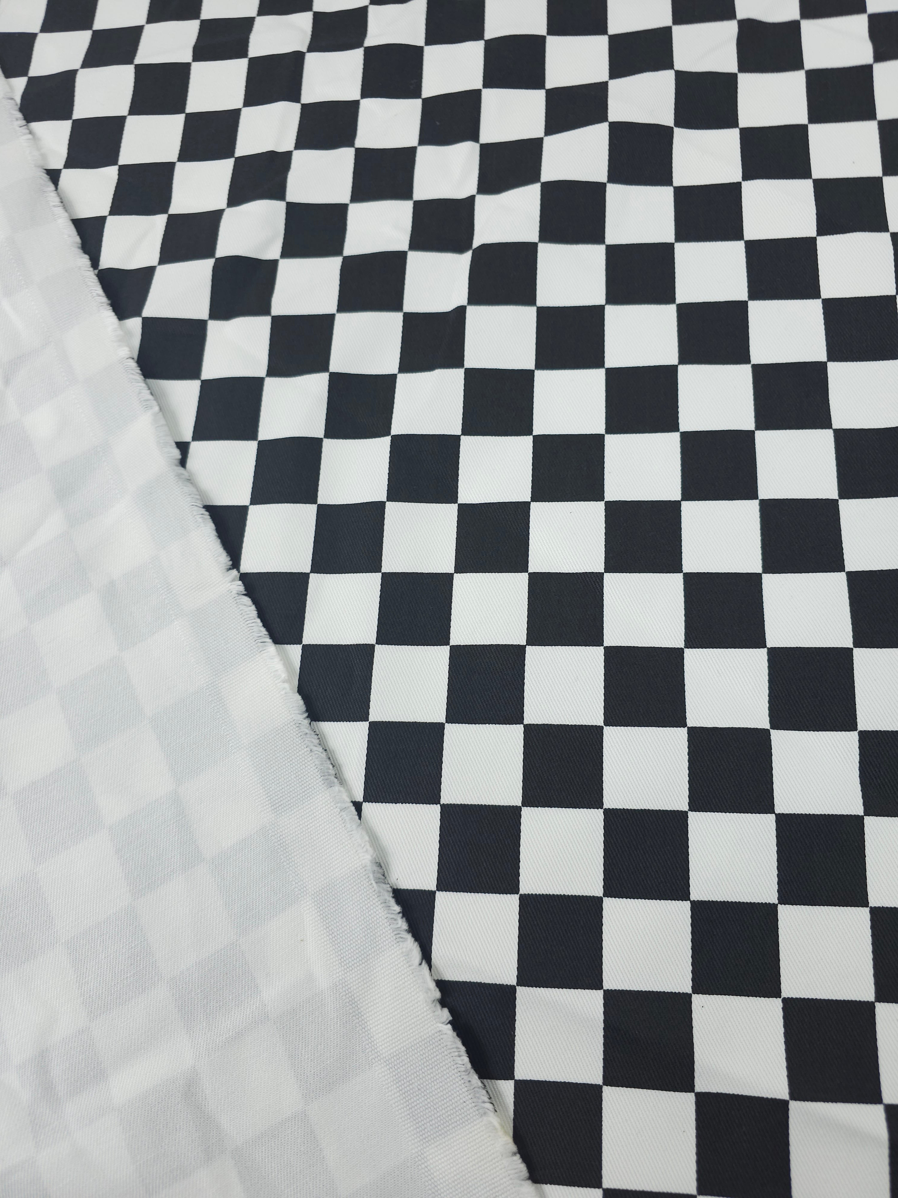Black/White Checkerboard Denim