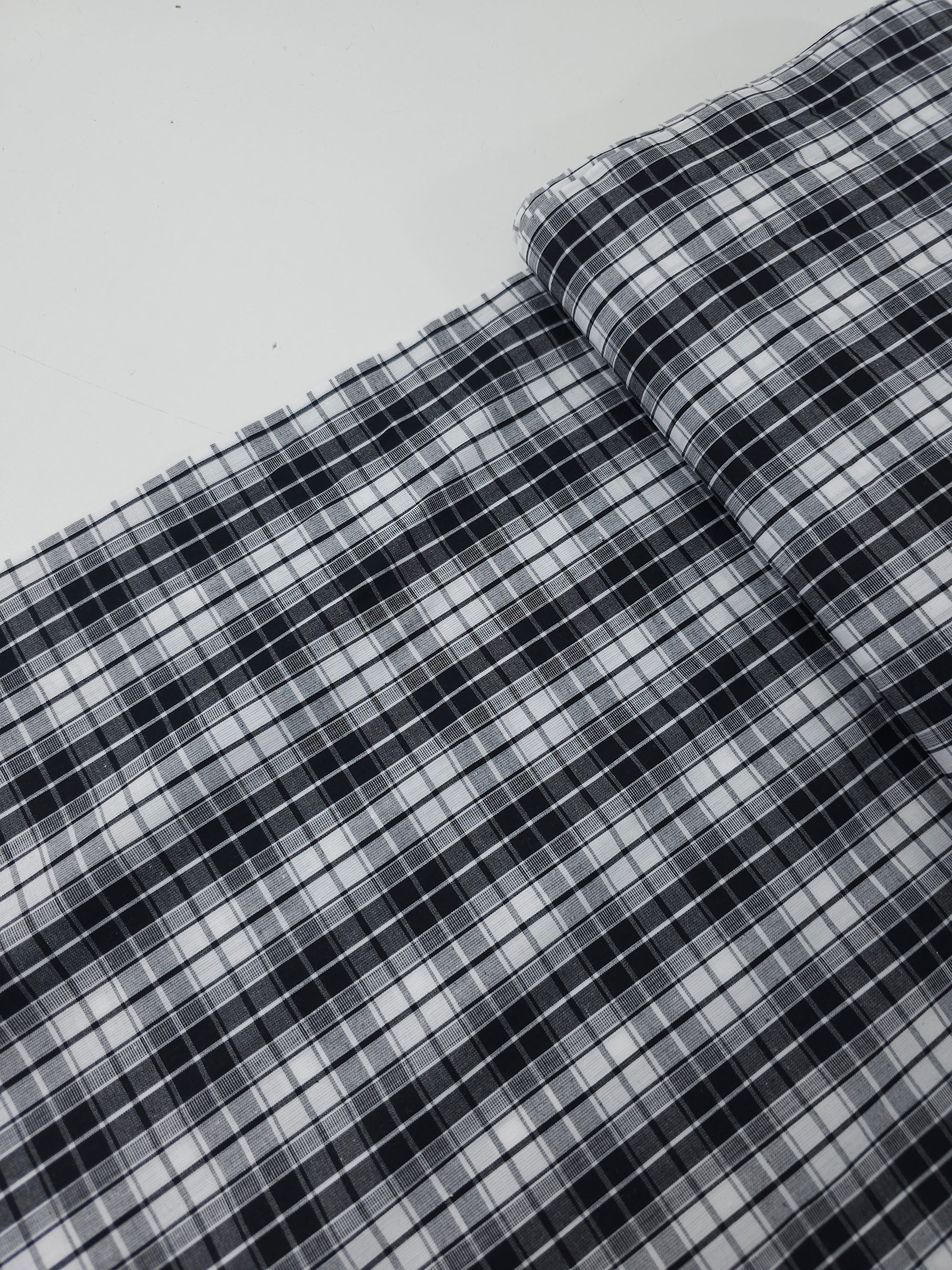 Black Grey Check 100% Cotton