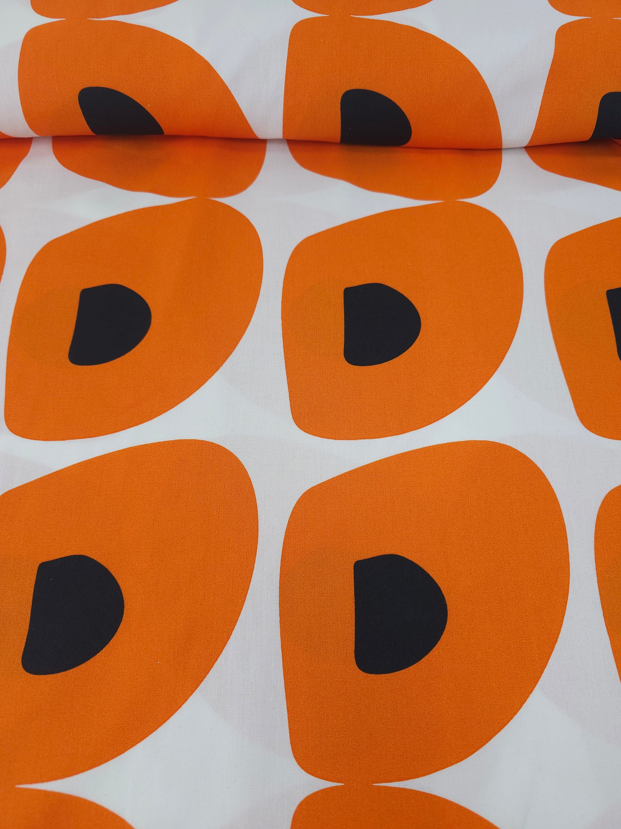 Orange Abstract Quirky Poppy 100% Cotton 82” *EXTRA WIDE*