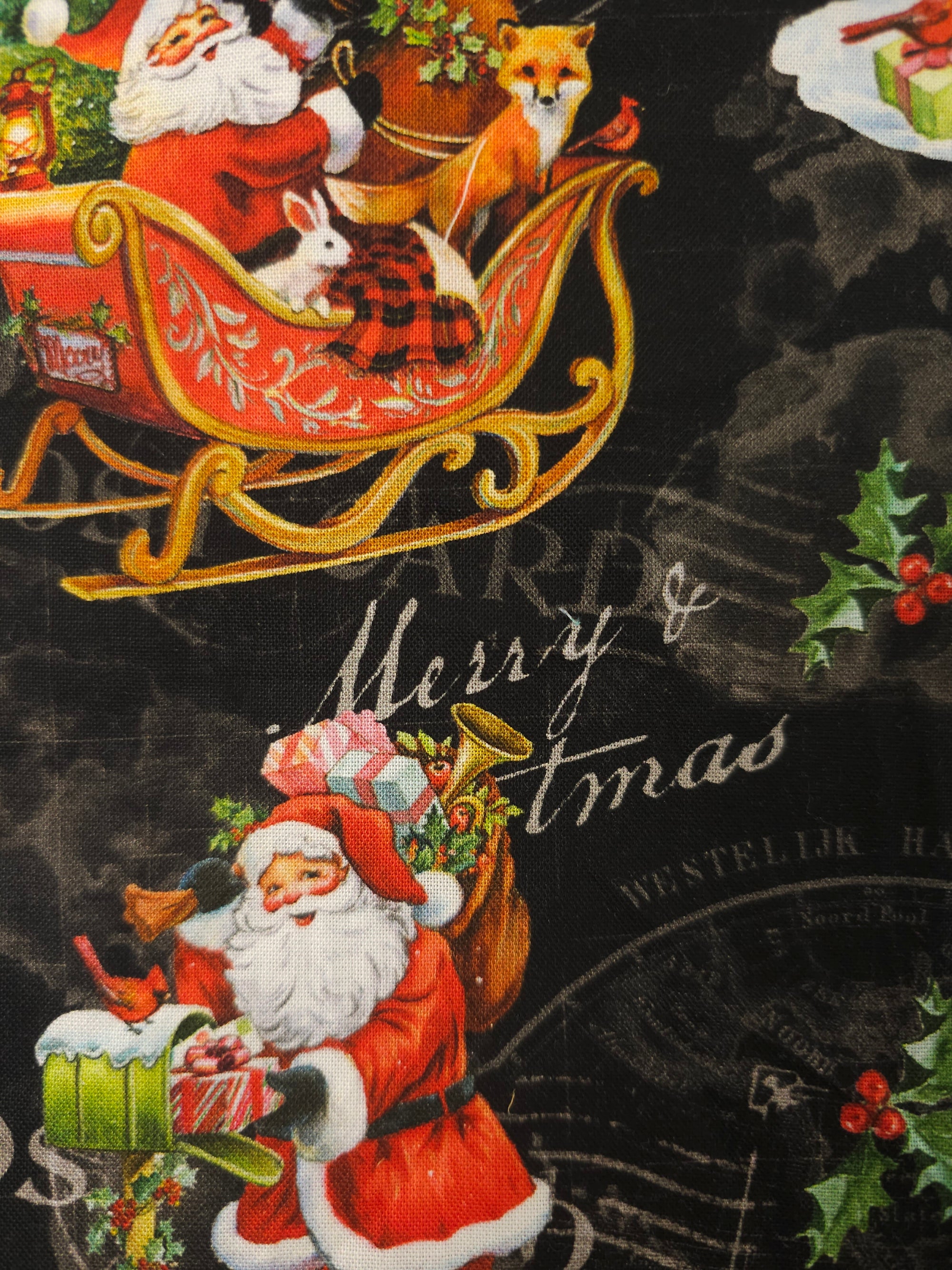 Black christmas Cotton- 1.5m