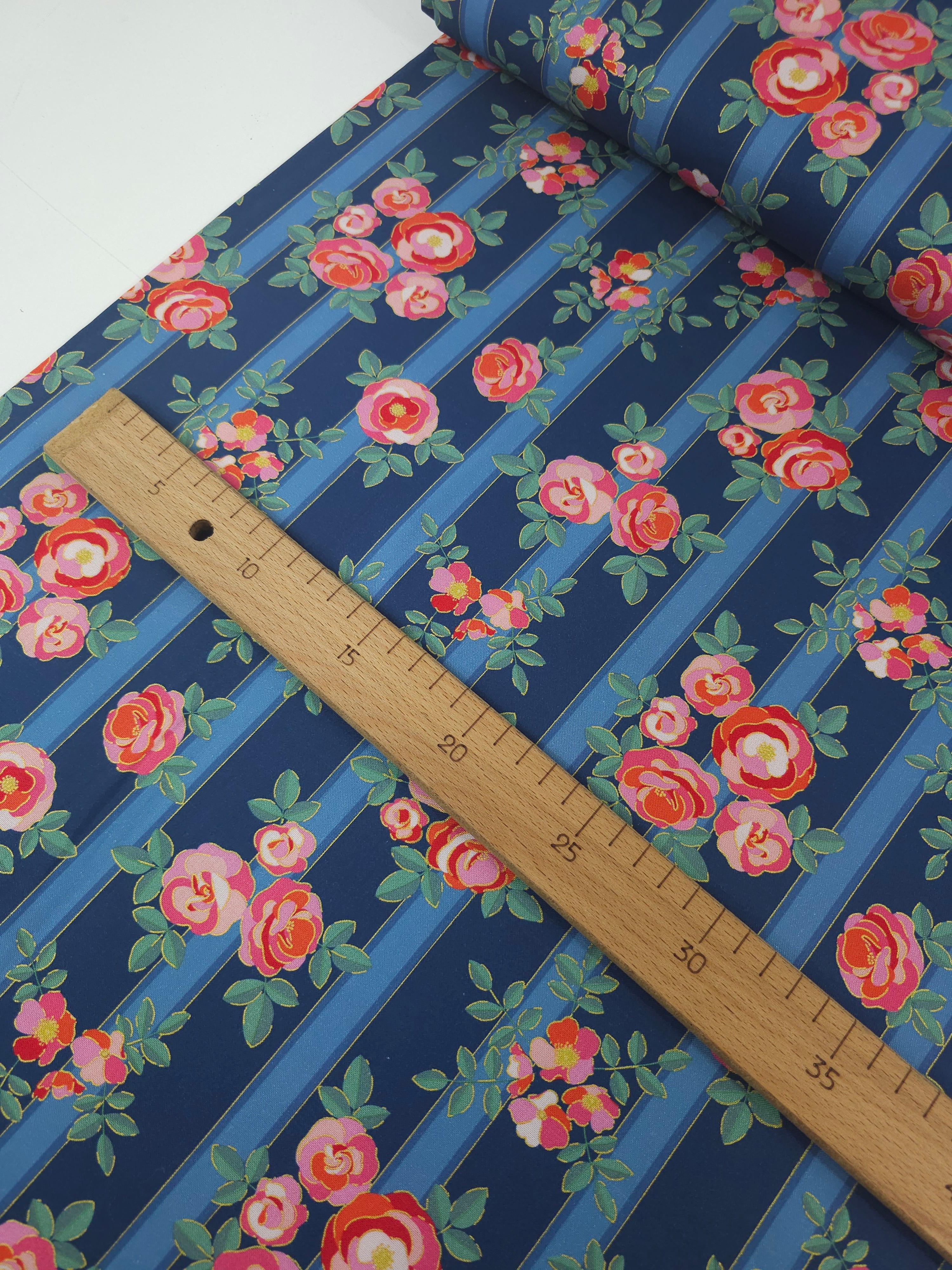 Florescence Rose Stripe 100% Cotton