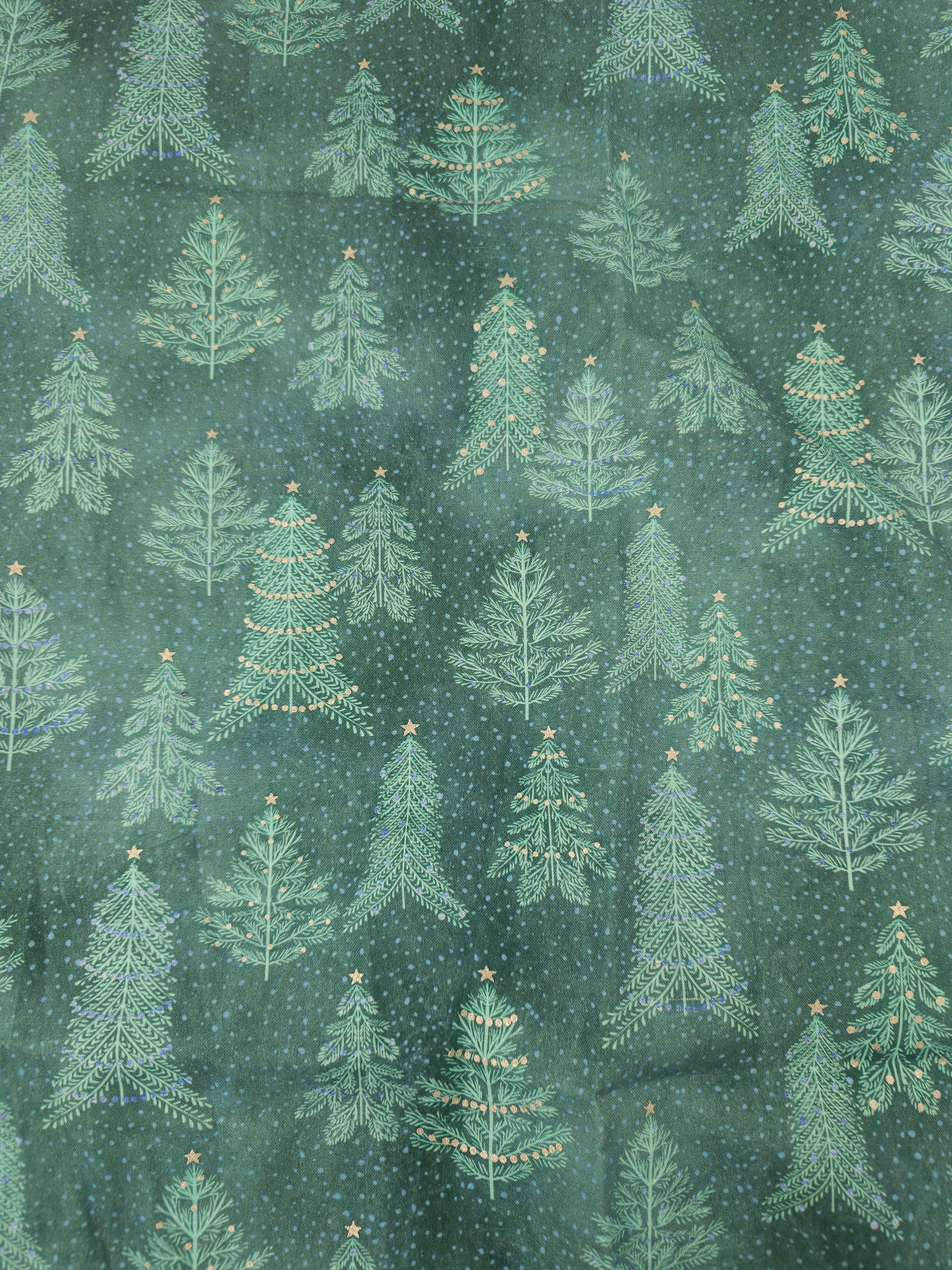 Teal Christmas tree Cotton-2m piece