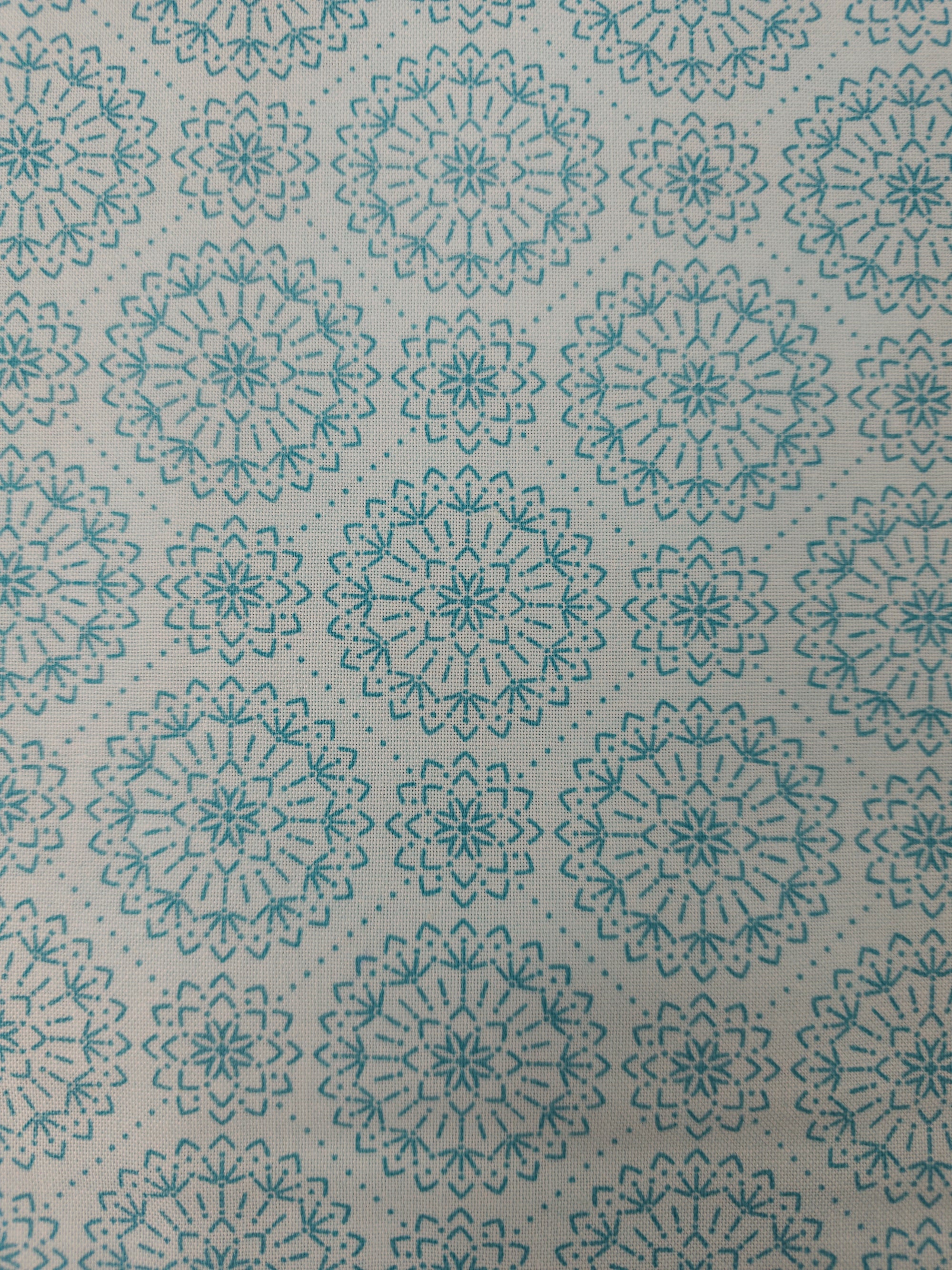 Light Blue Mandala Circle 100% Cotton