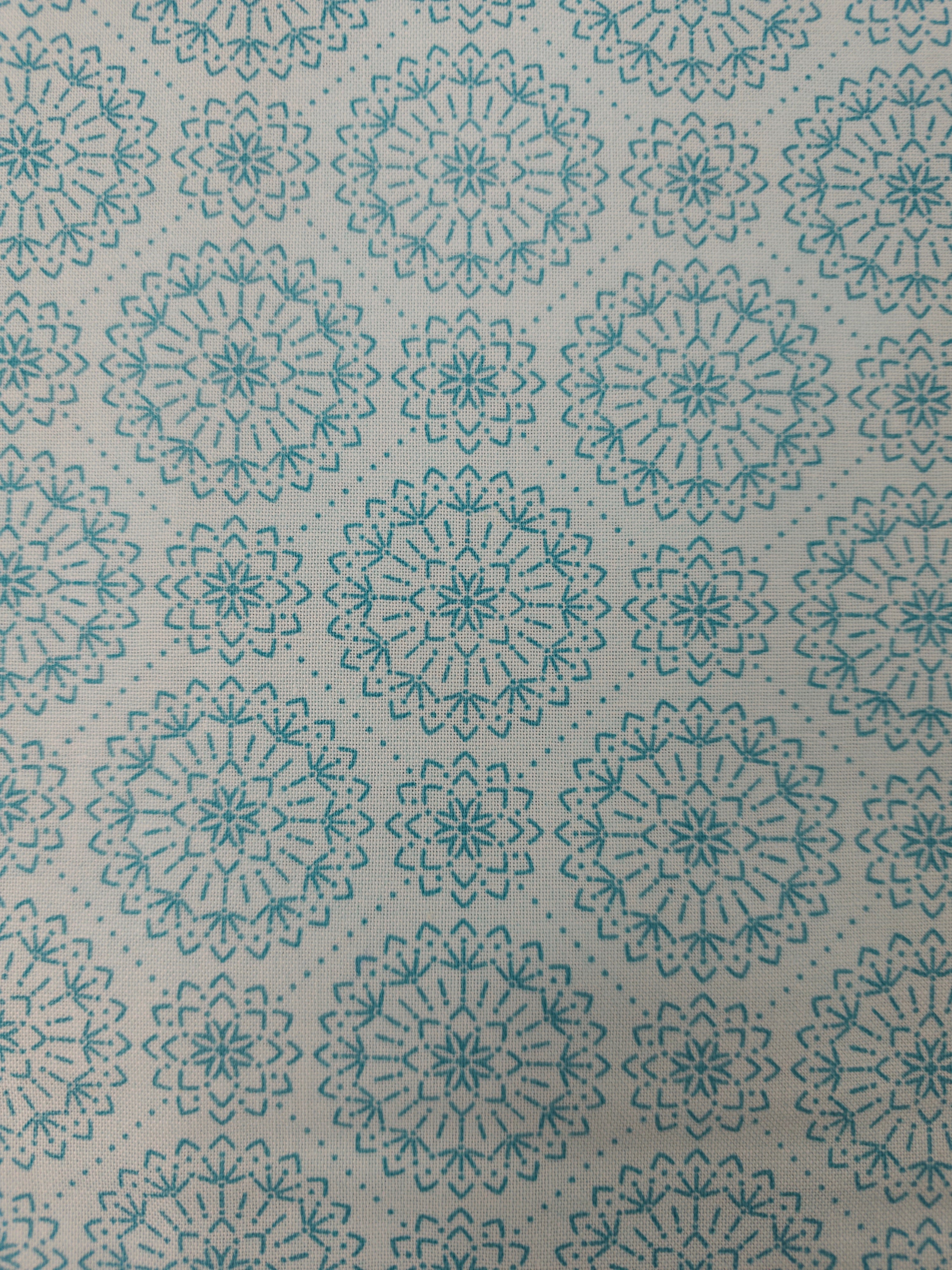 Light Blue Mandala Circle 100% Cotton
