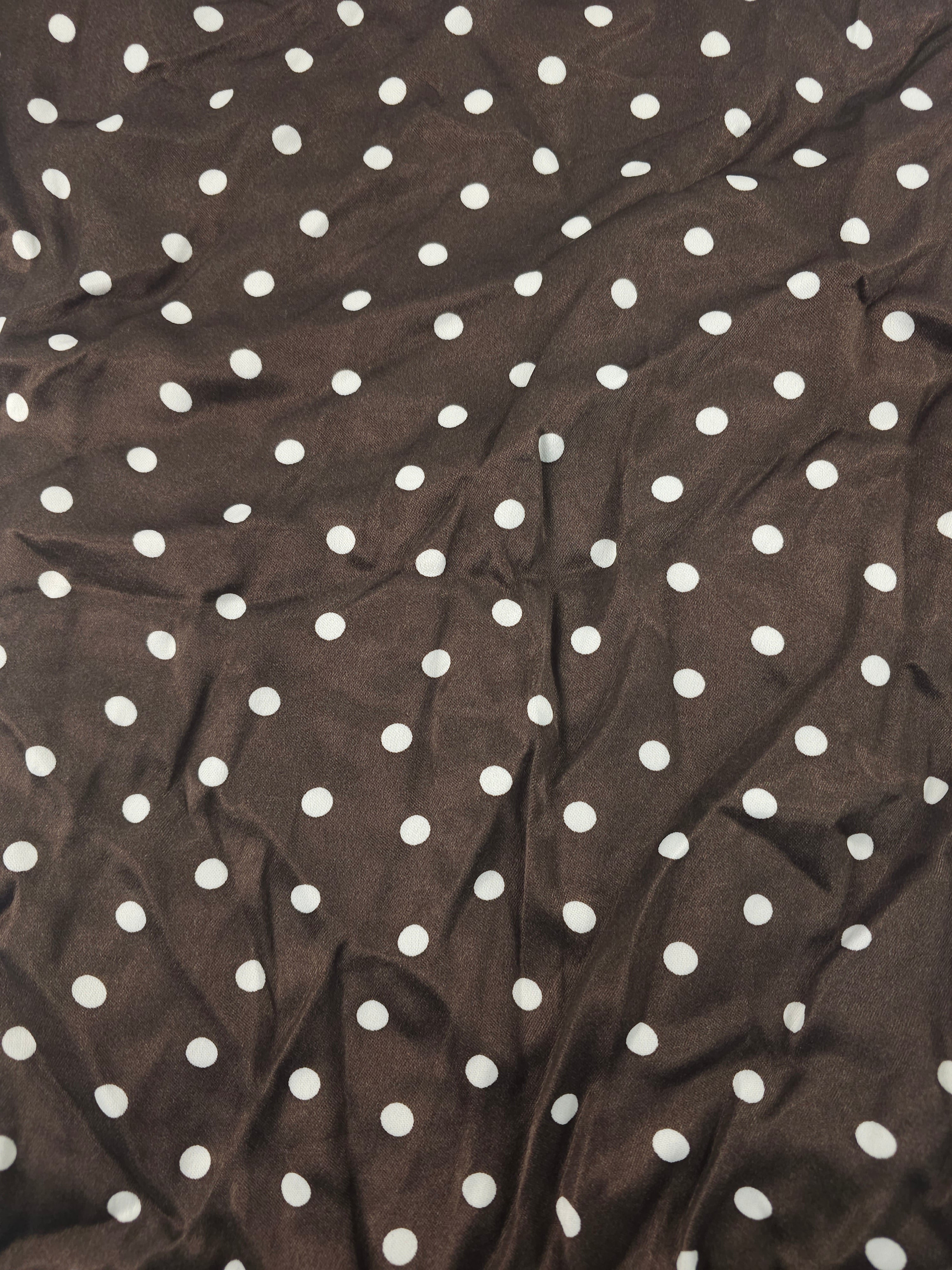 Dark polka Viscose sateen- 2m piece