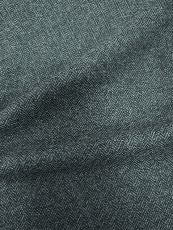 Charcoal Grey Herringbone Wool Suiting