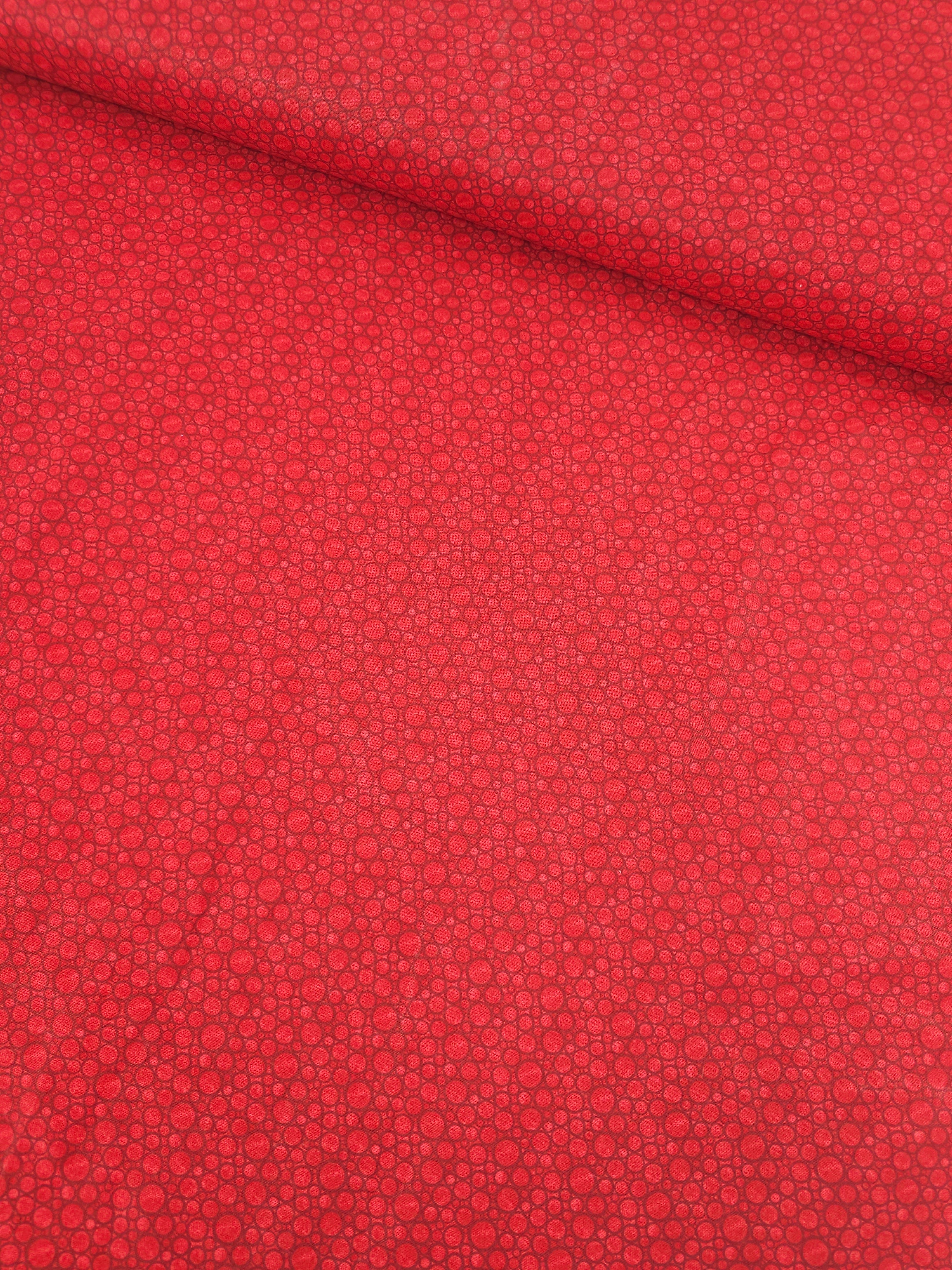 Red Irregular Mini Circle 100% Cotton