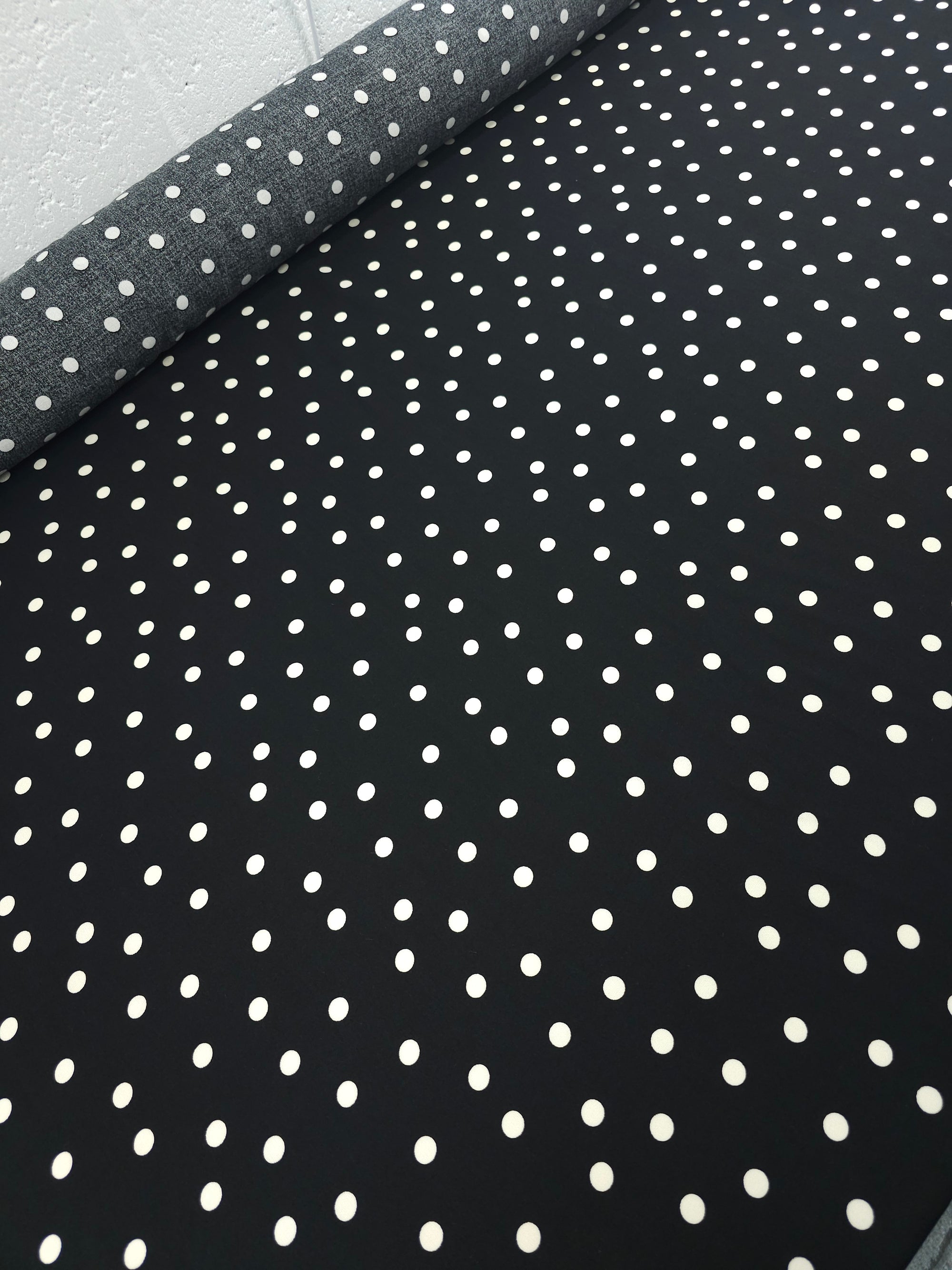 Black/Ivory Polka Dot Viscose Challis