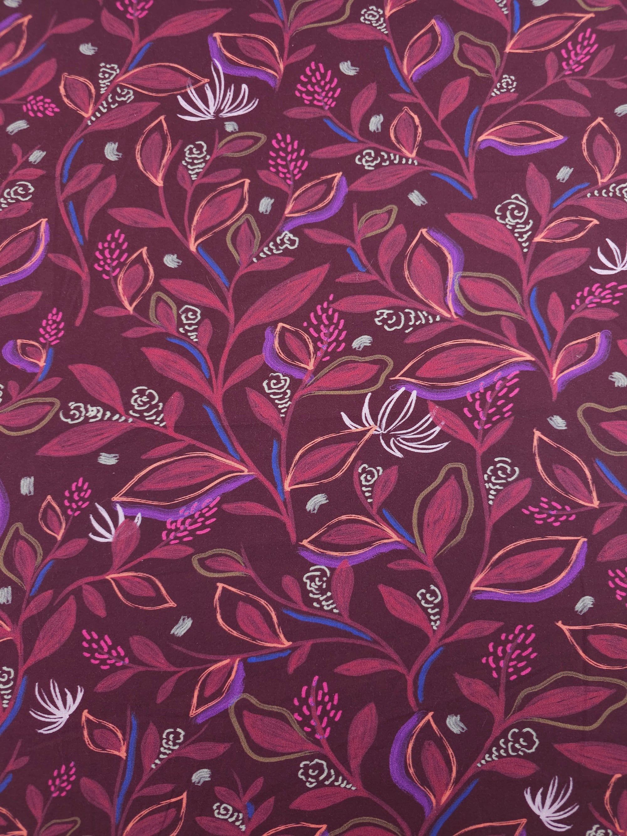 Grape Watercolour Leaf Twine 100% Cotton 60"