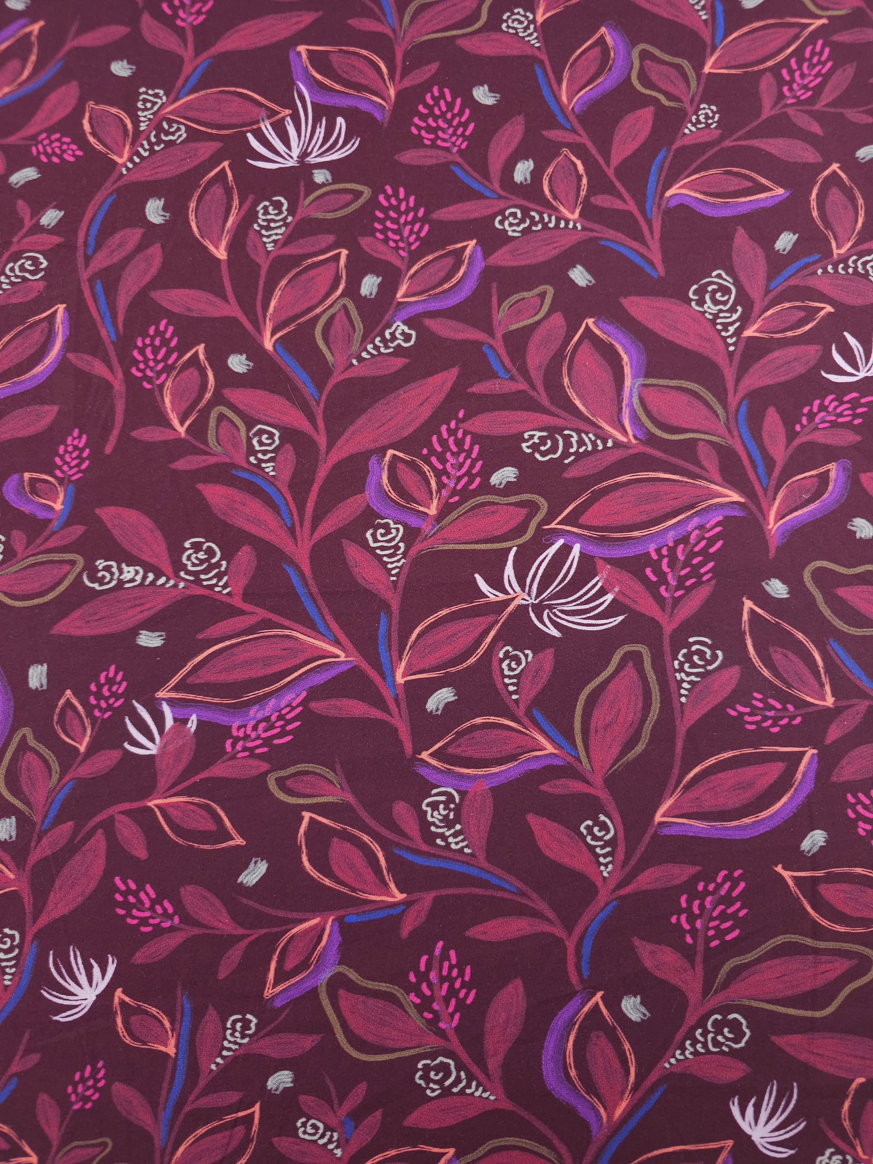 Grape Watercolour Leaf Twine 100% Cotton 60"