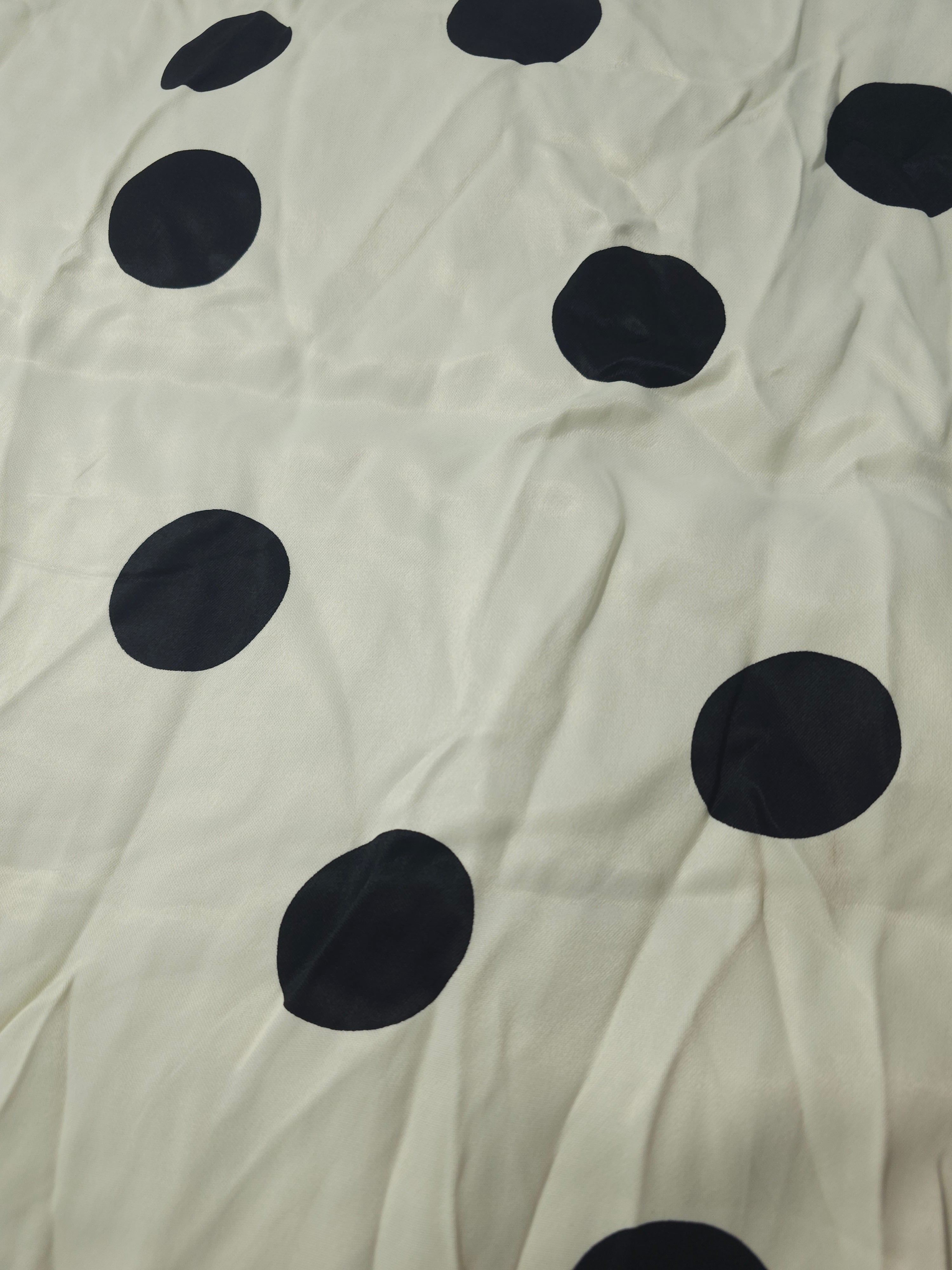 Off white polka Viscose sateen- 3m piece