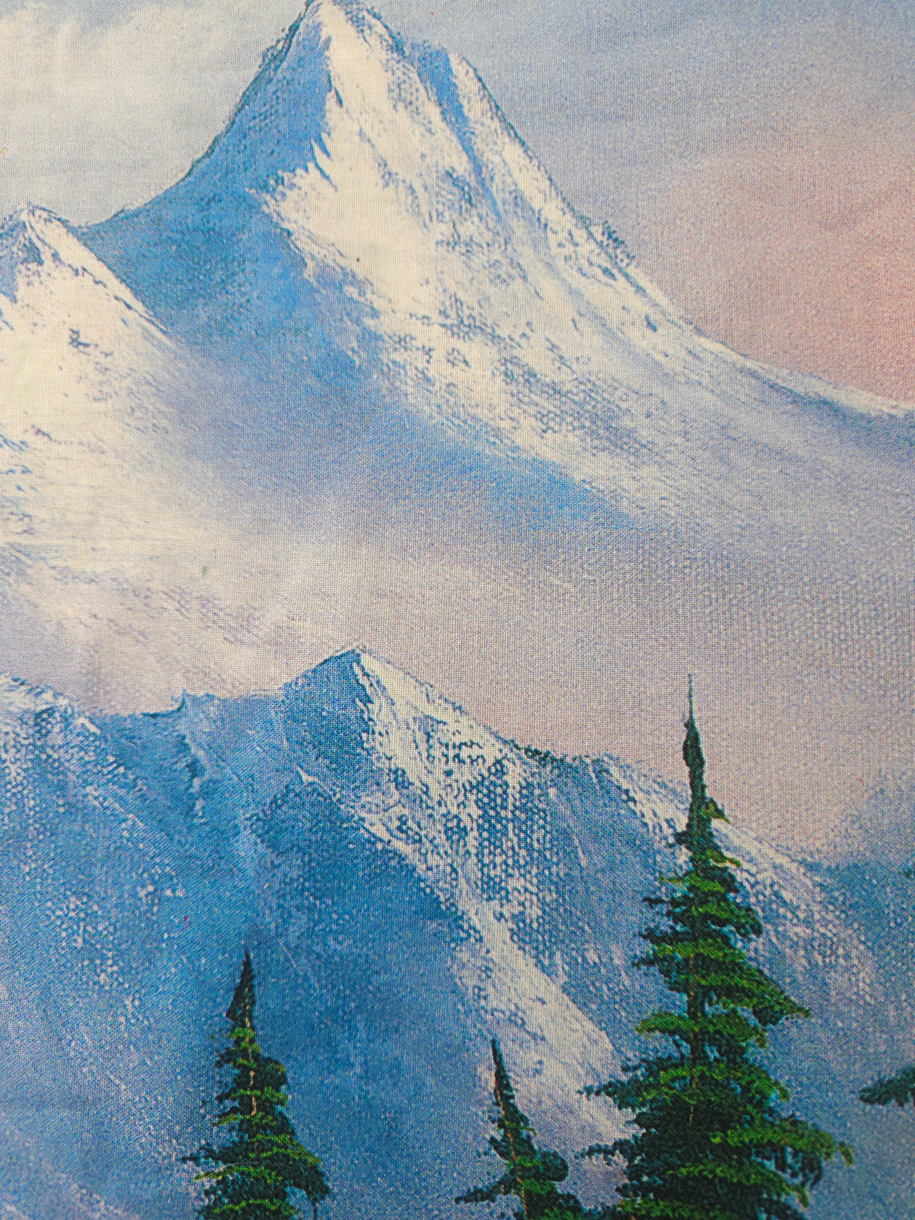 Bob Ross mountains Cotton panels- 4m piece