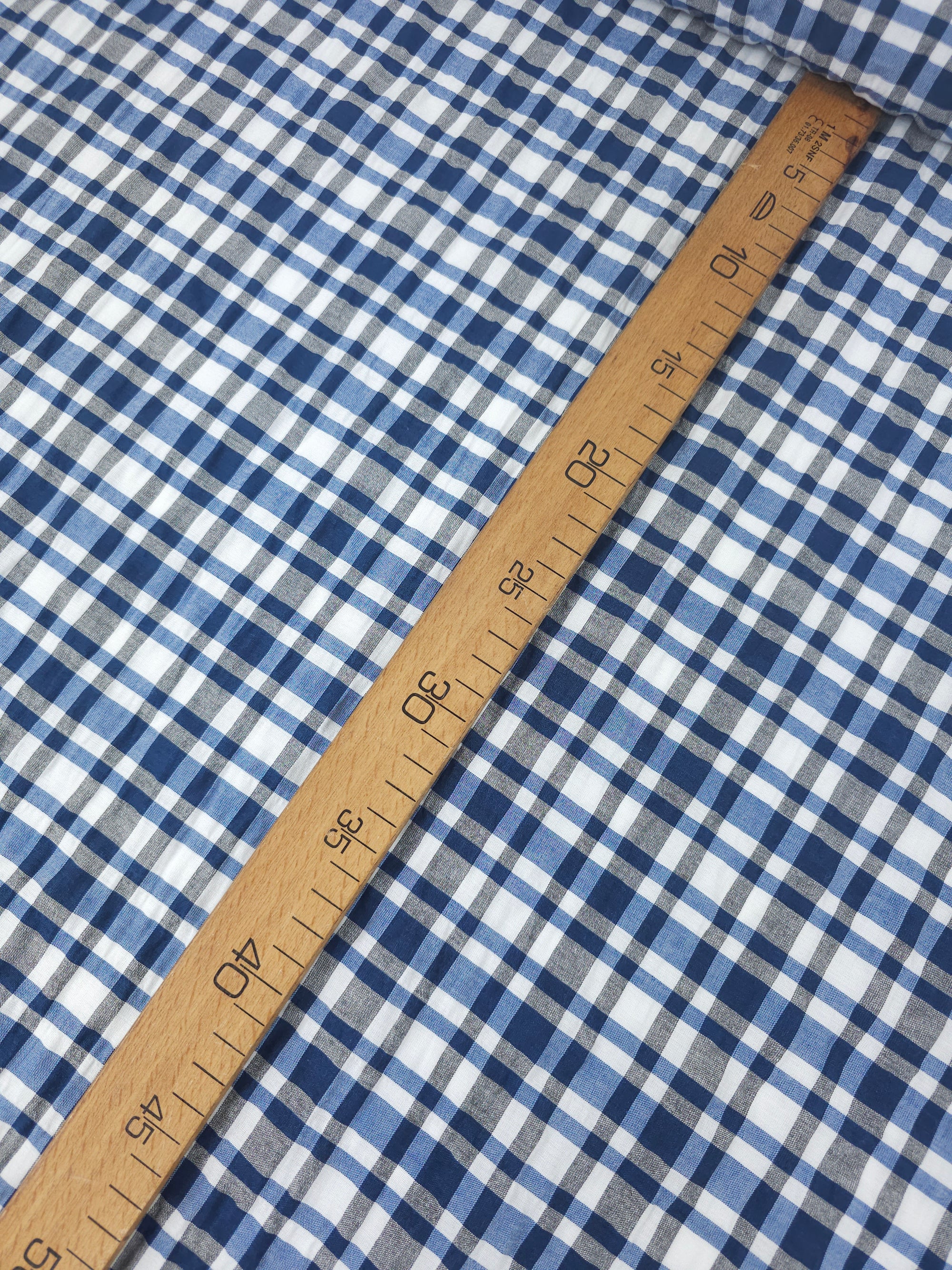 Hale Blue/Grey Gingham Check Cotton Poly