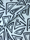 White/Black Abstract Triangle Viscose *DEFECTED* 3m piece
