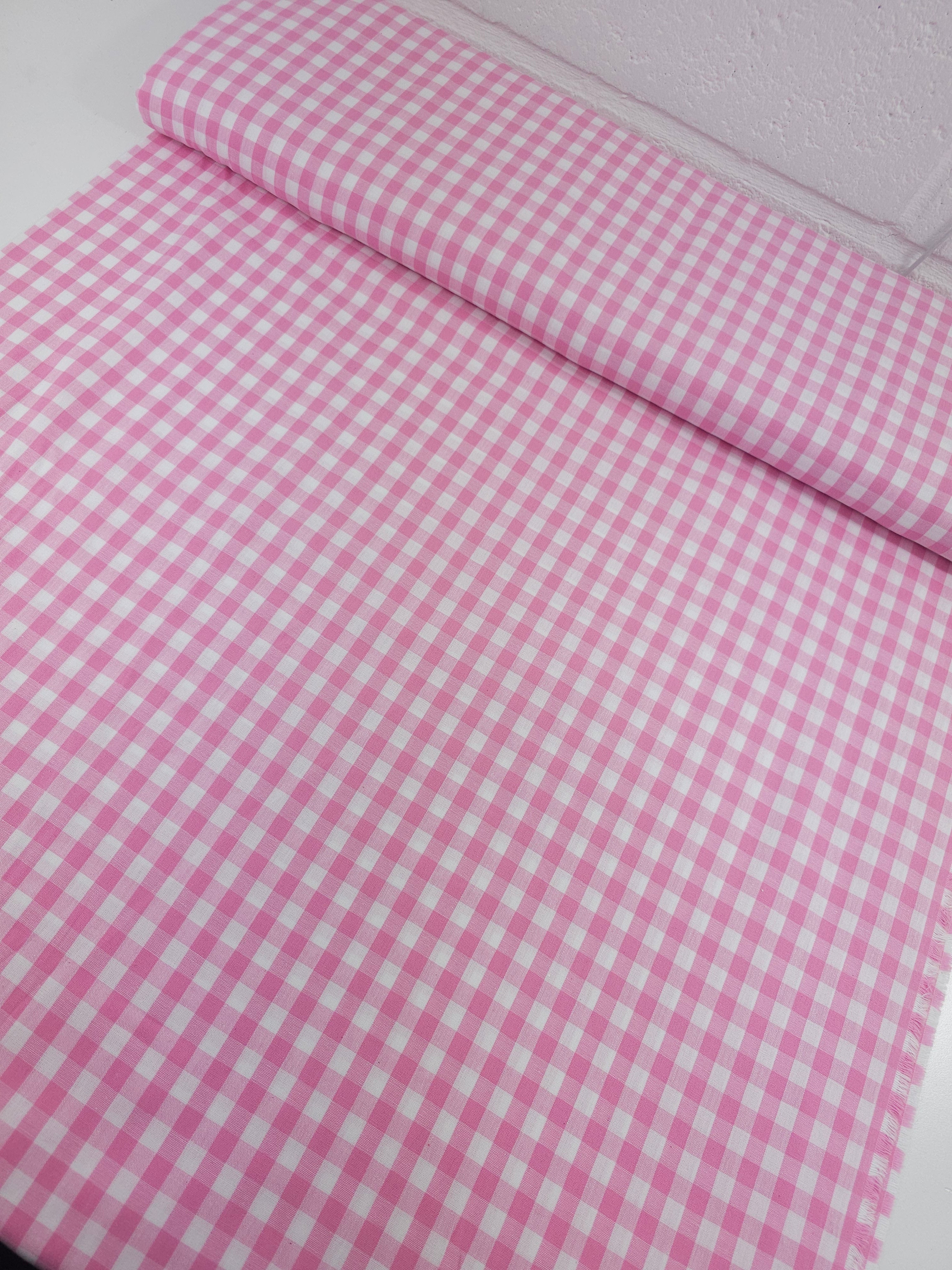 Pink Gingham 100% Cotton