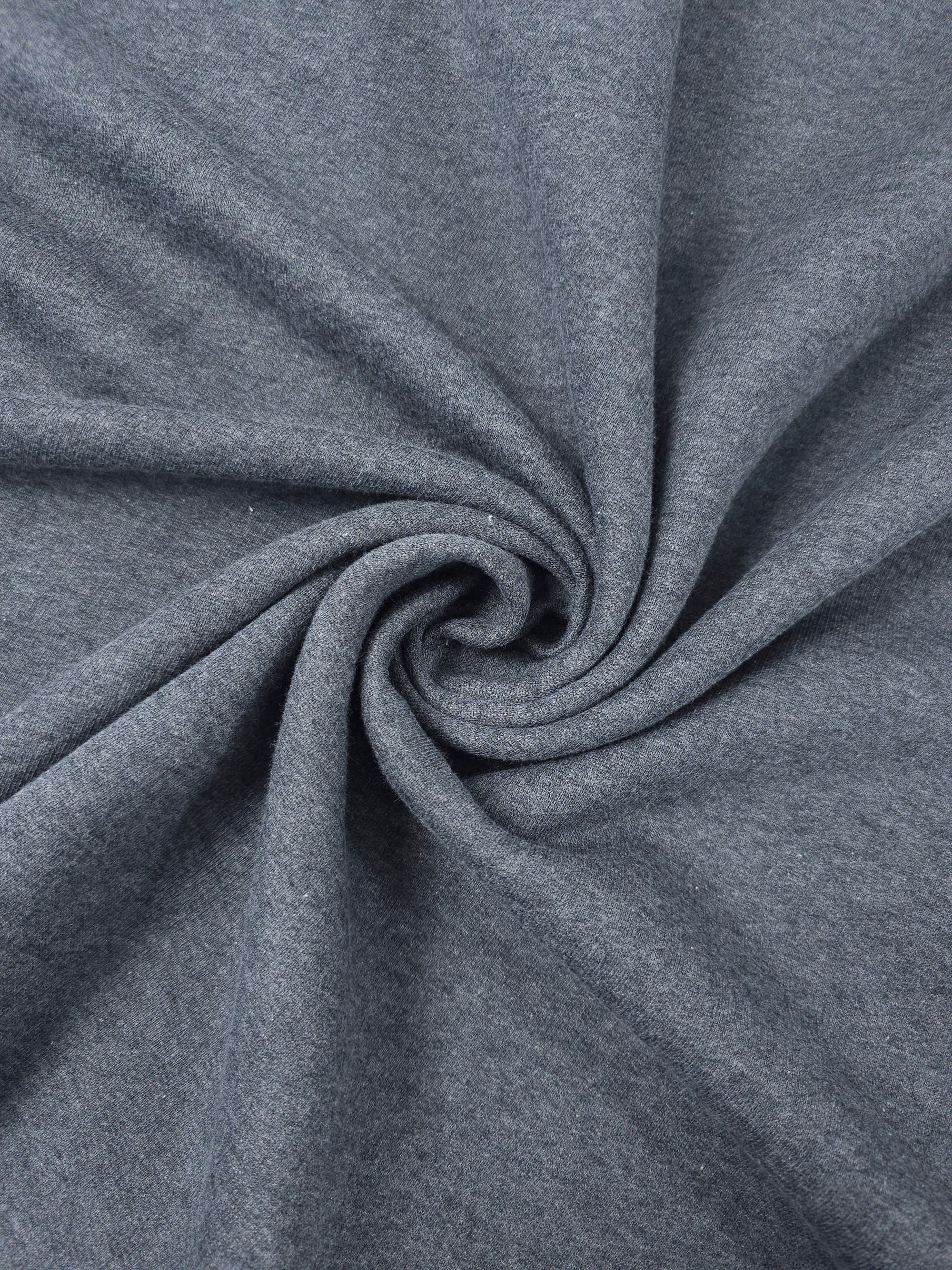 Dark Grey Fleece Backed Cotton Terry