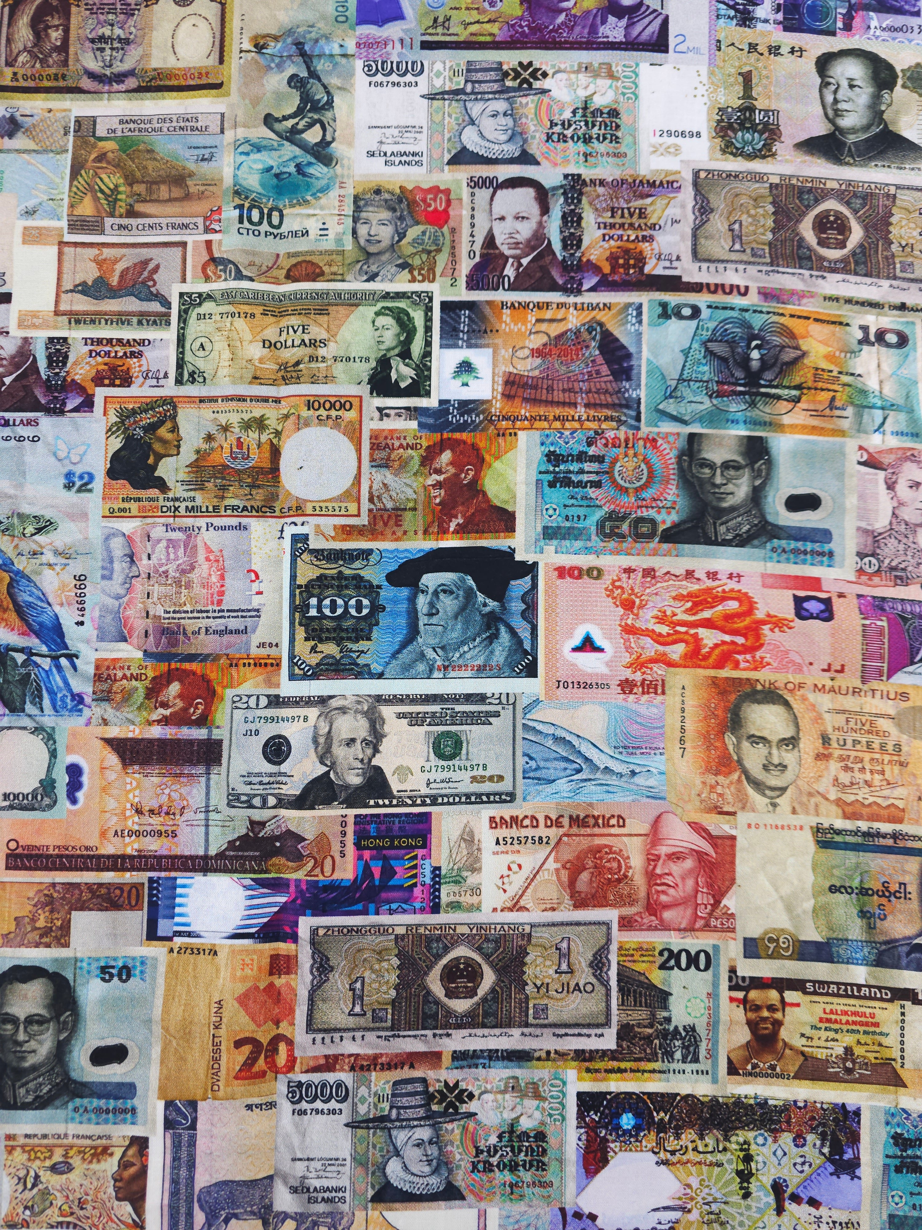 Retro Money Notes Cotton - (Various Sizes)