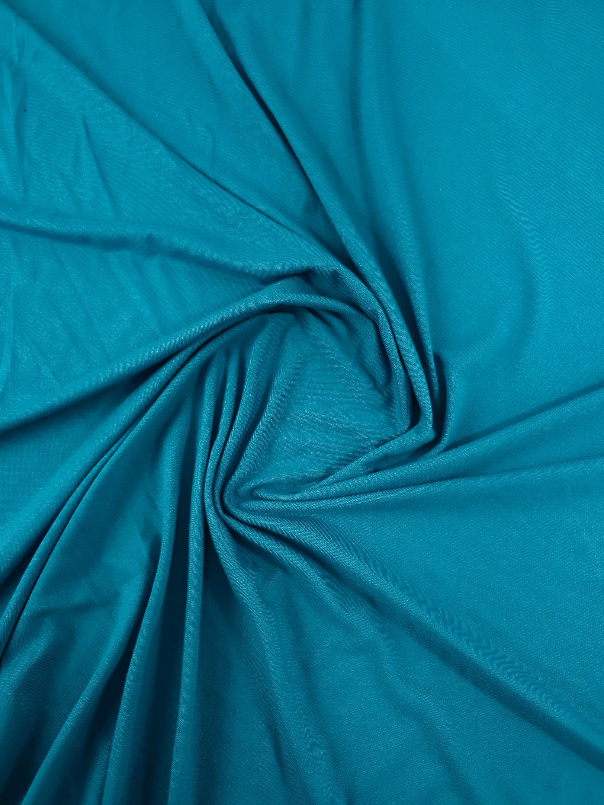 Teal Blue Organic Bamboo Cotton Jersey
