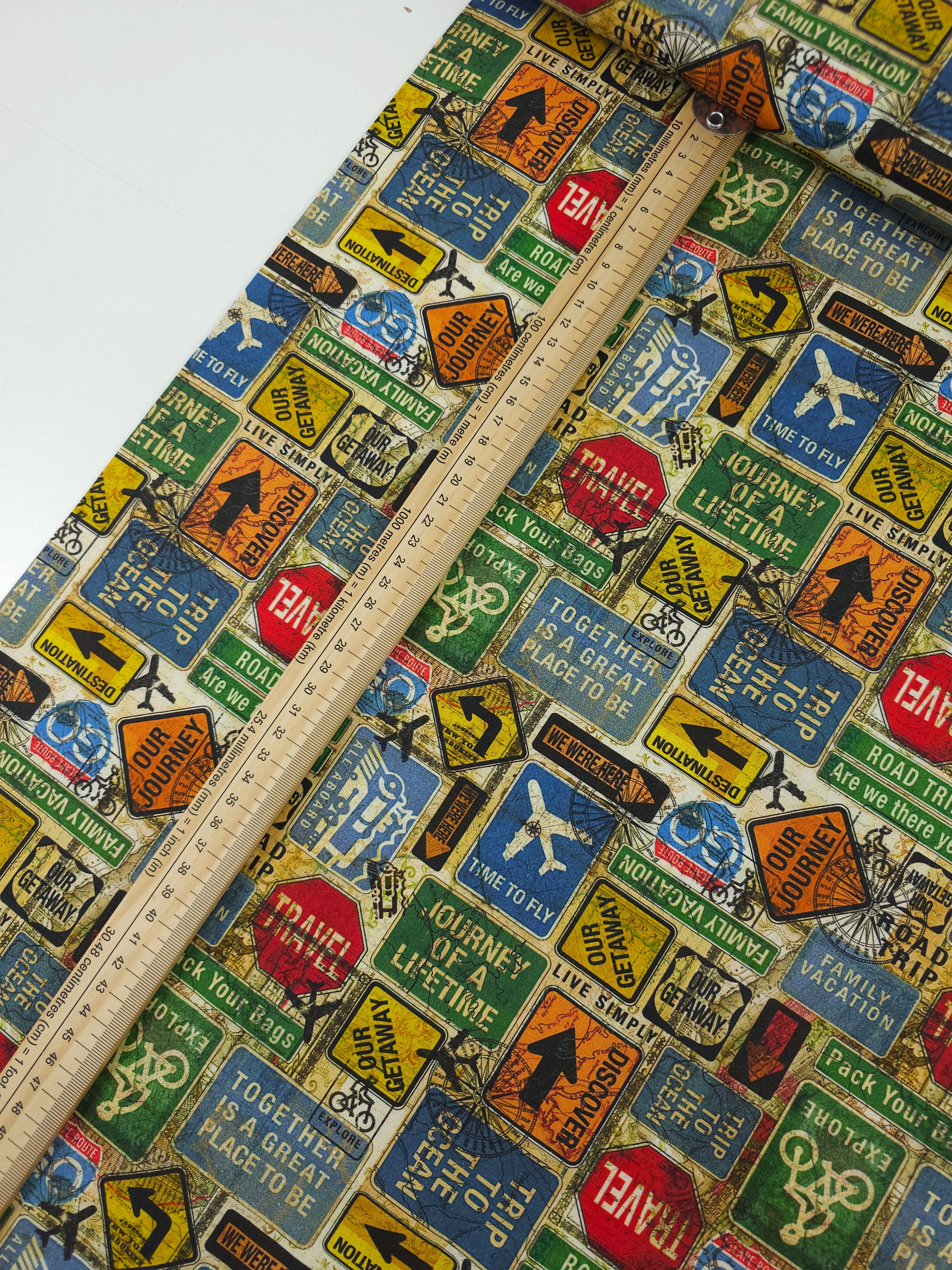 Retro Roadtrip Signs 100% Cotton