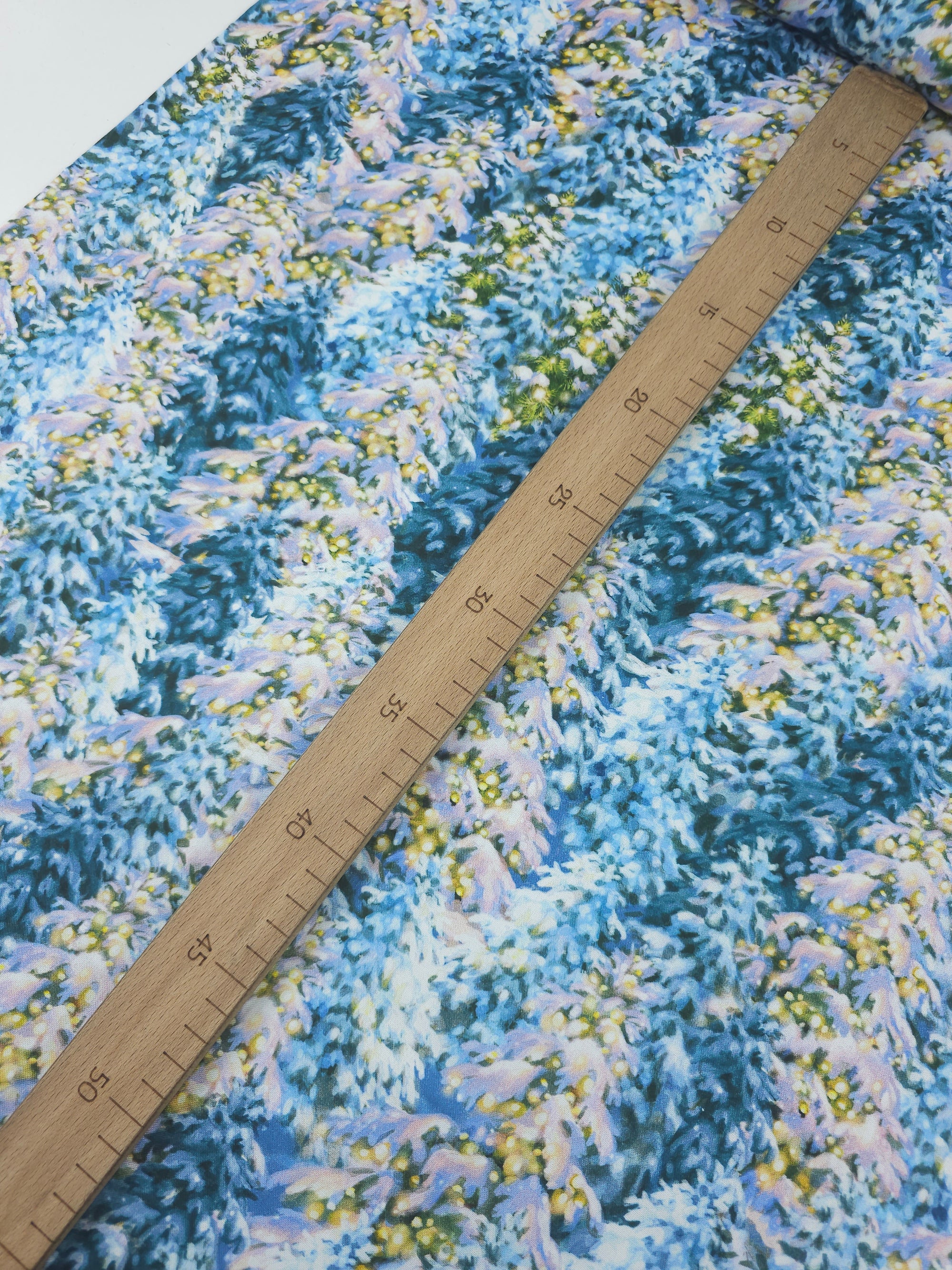 Frosty Lit Christmas Trees 100% Cotton