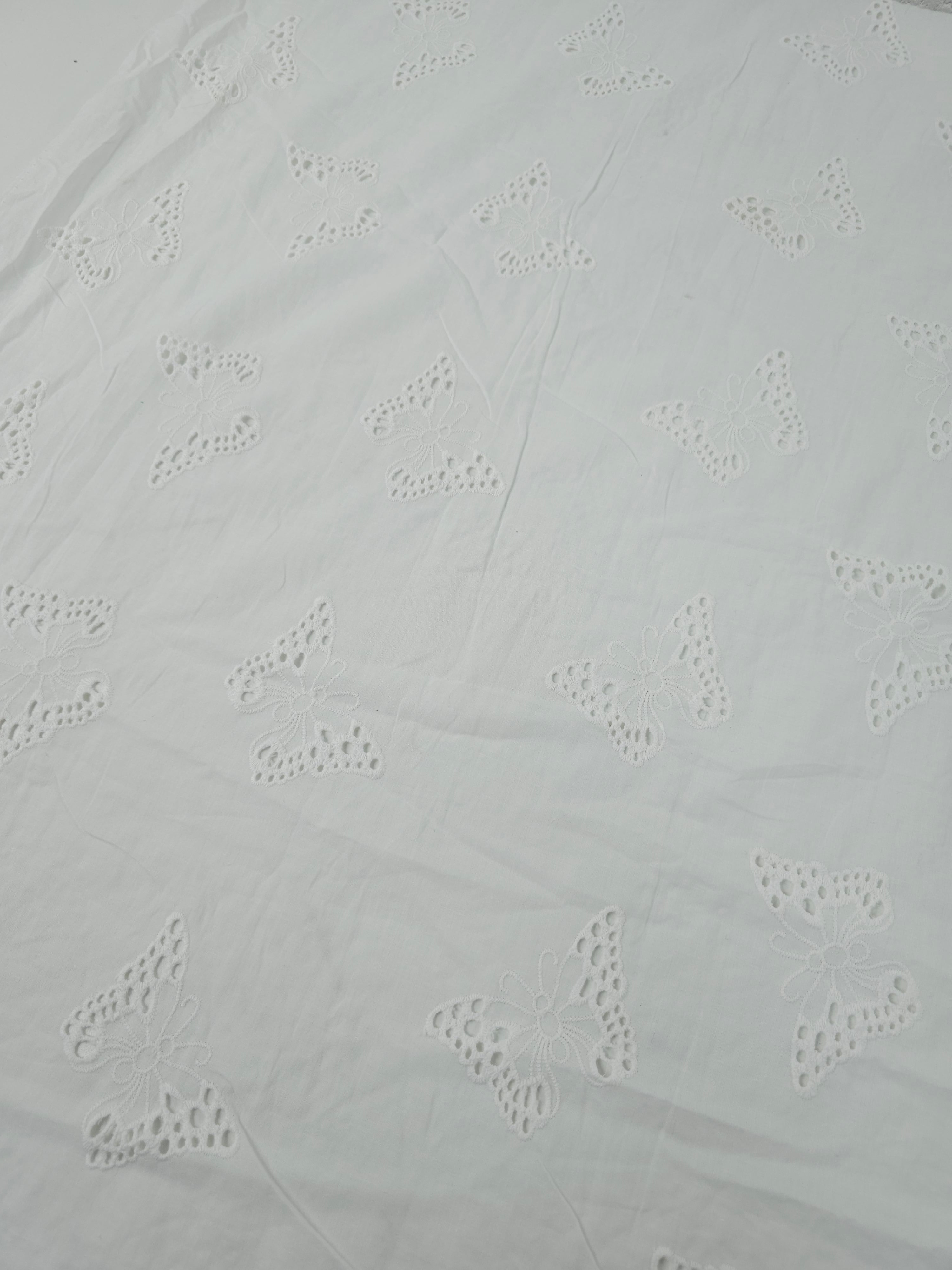 White Butterfly Fine Cotton Poplin Broderie Anglaise