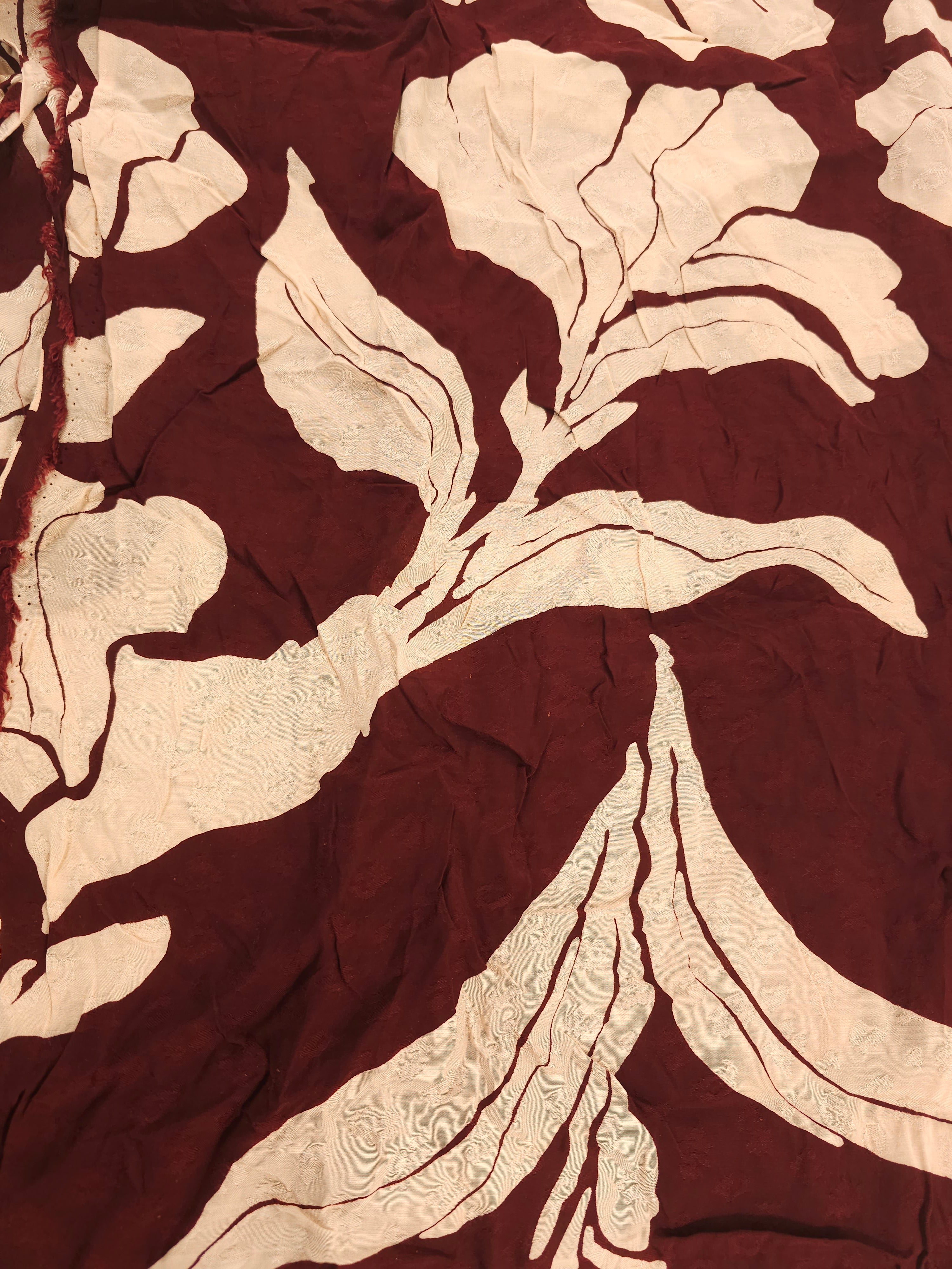 Burgandy fauna Viscose- 2m piece