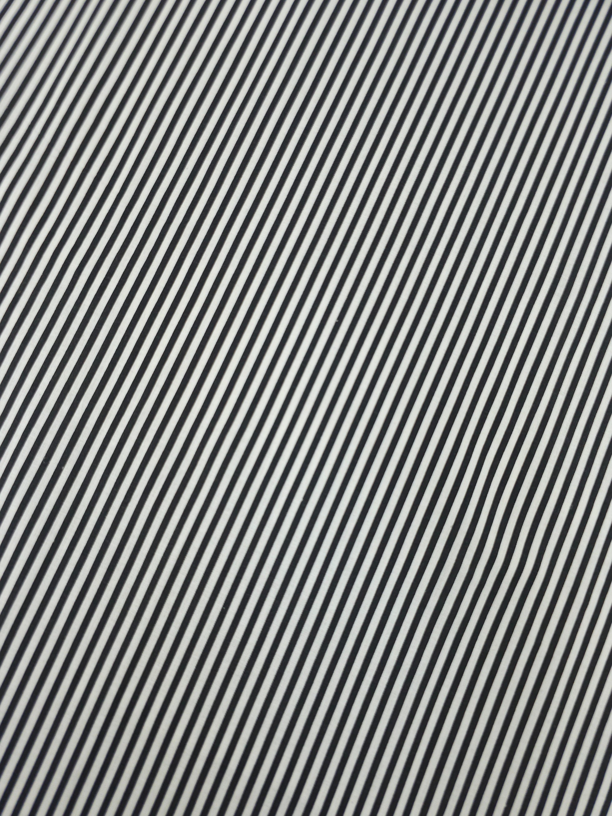 Black/White Stripe 100% Cotton