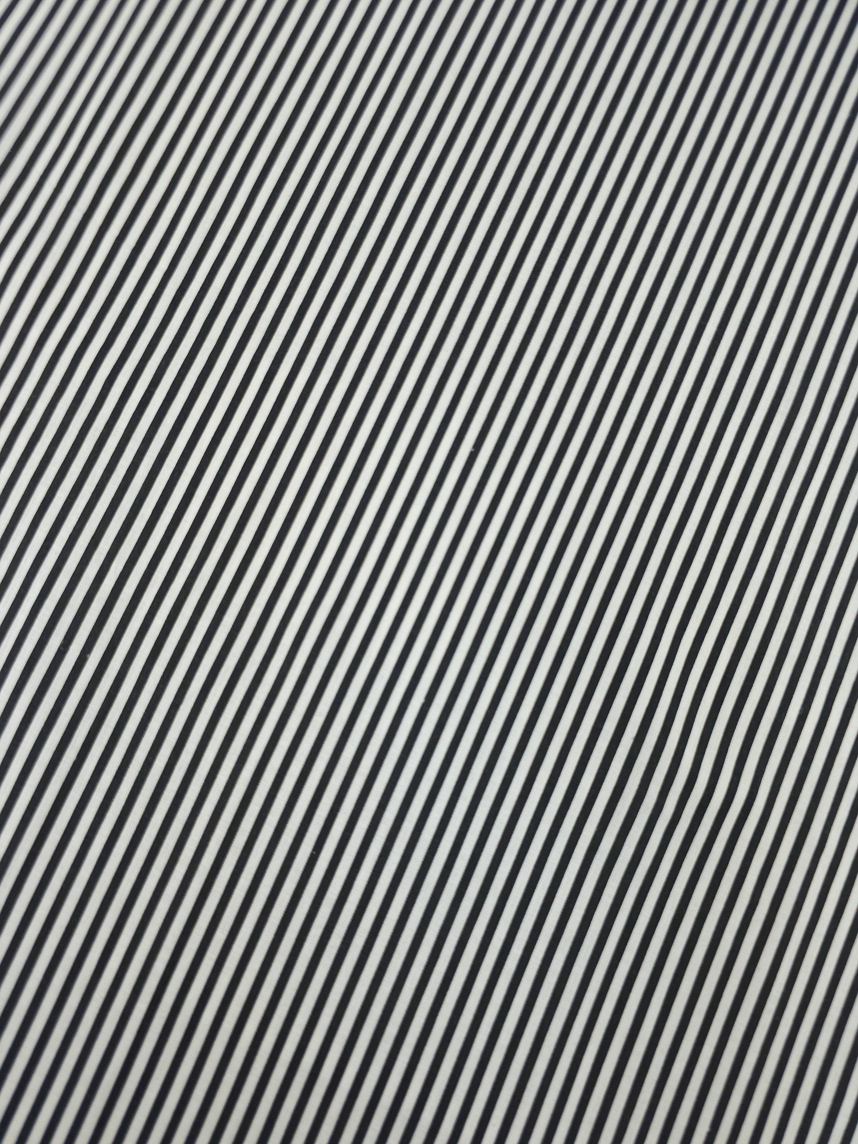 Black/White Stripe 100% Cotton