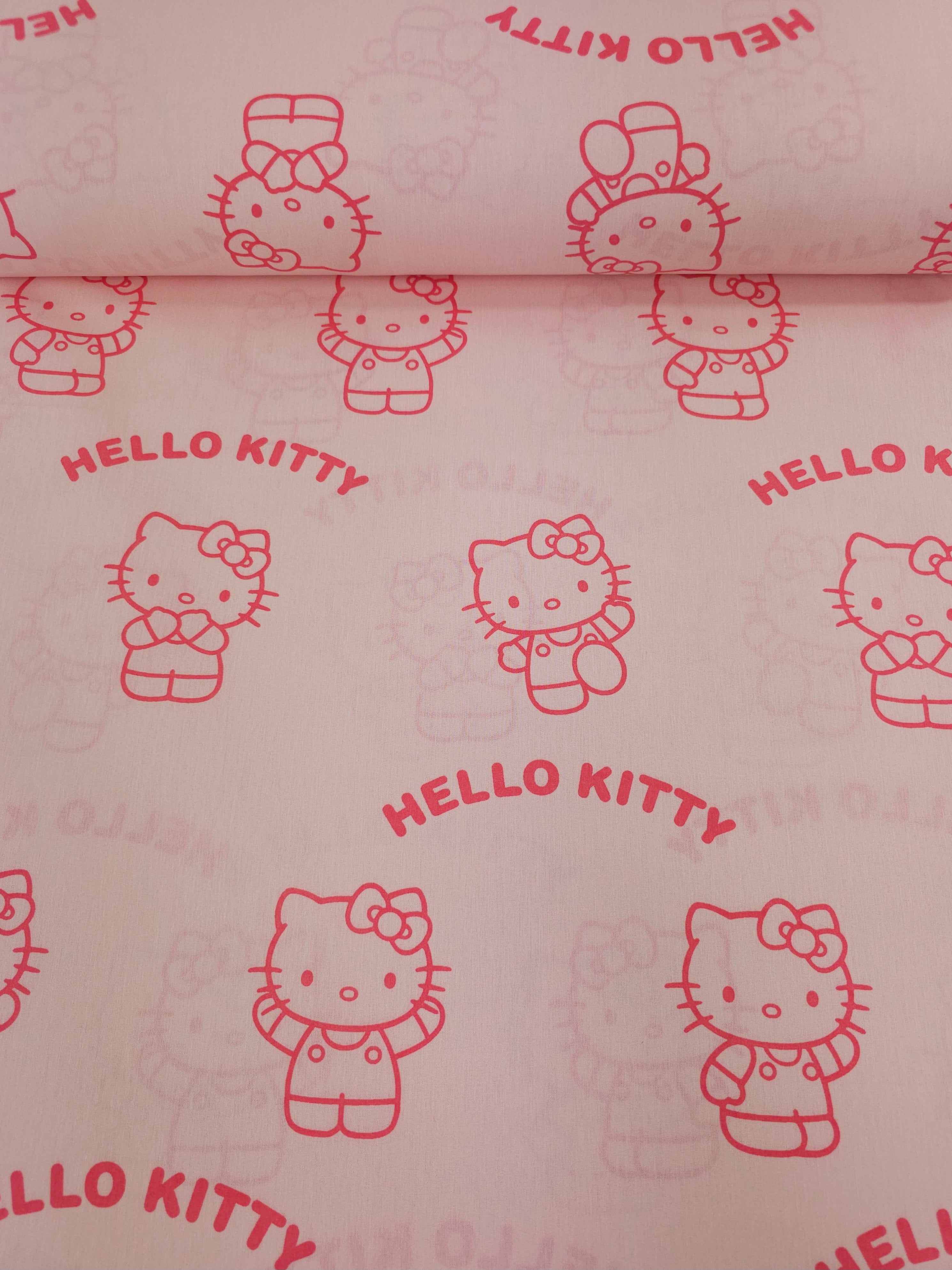 Candy Pink Hello Kitty 100% Cotton 80" *EXTRA WIDE*
