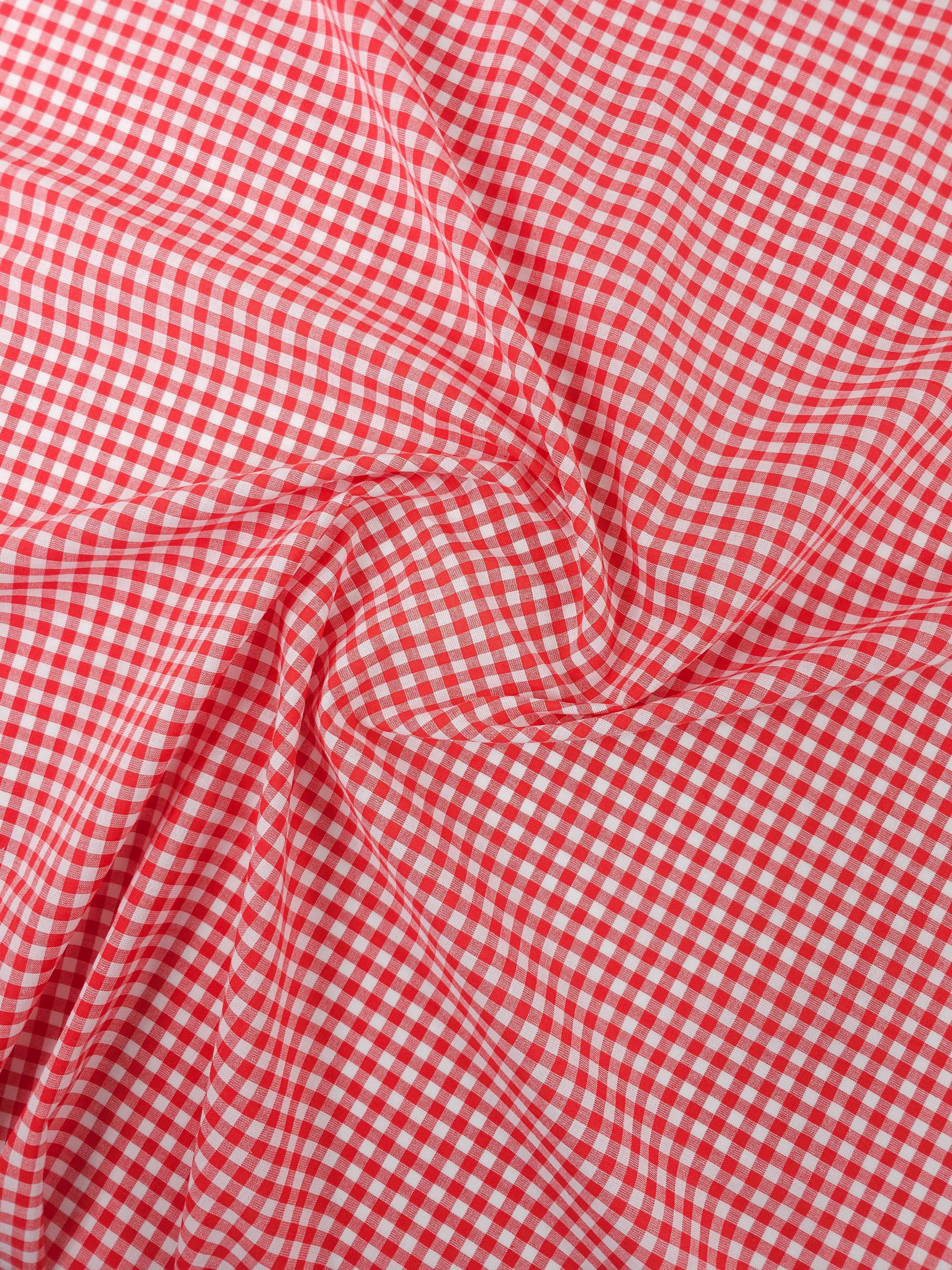 Red/White Gingham Lightweight Cotton