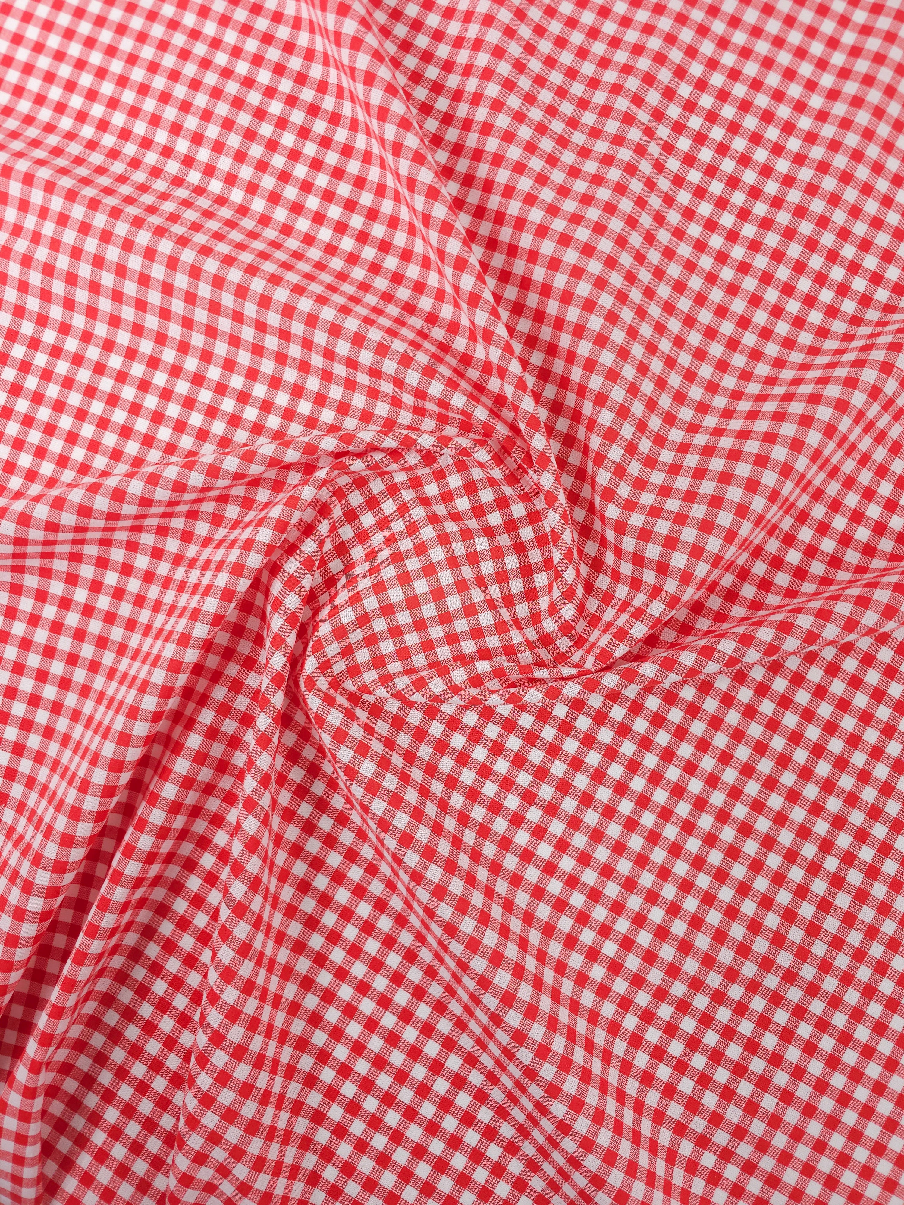 Red/White Gingham Lightweight Cotton