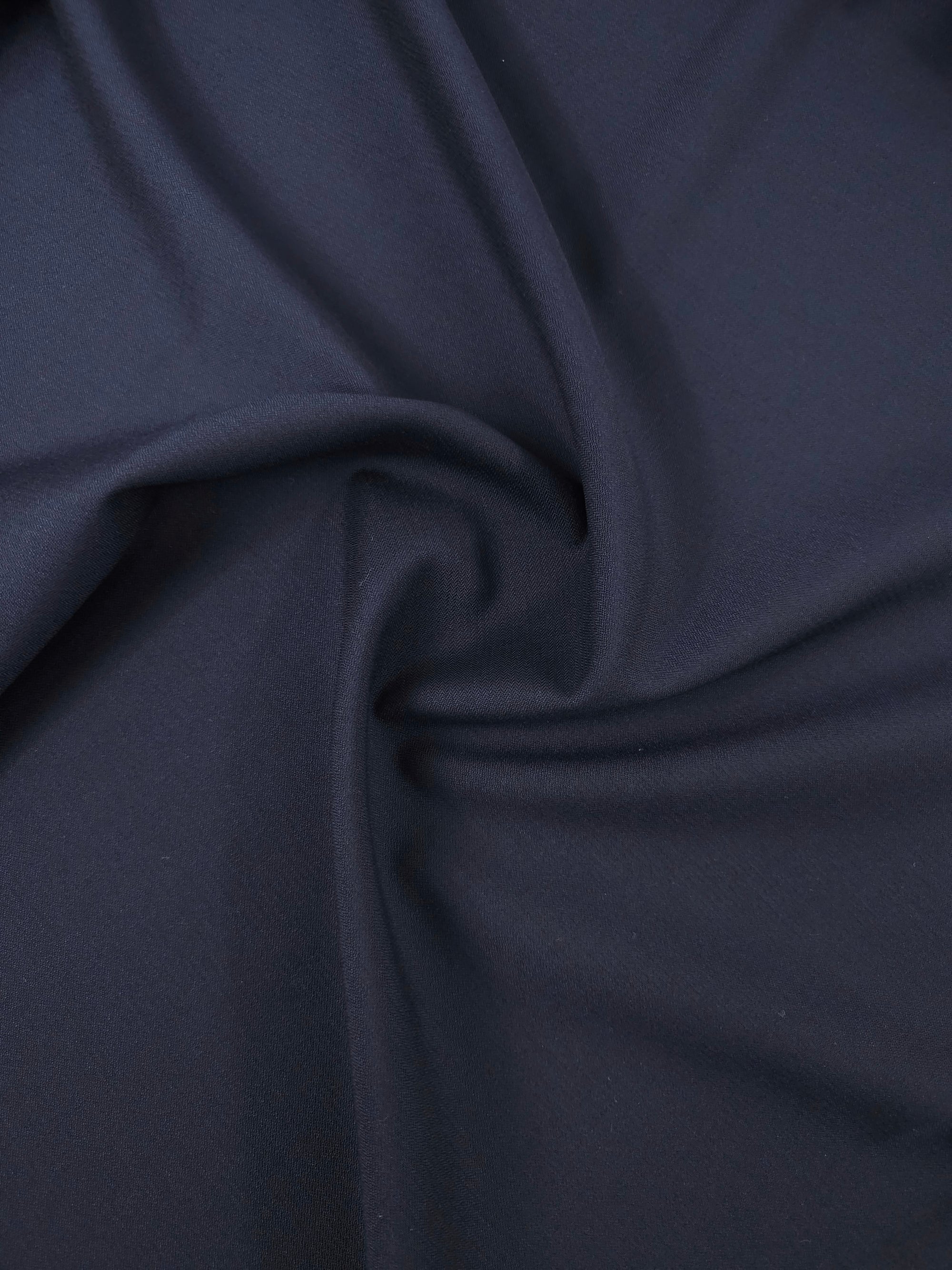 Ultra Dark Navy Poly Wool Suiting - 3m Piece