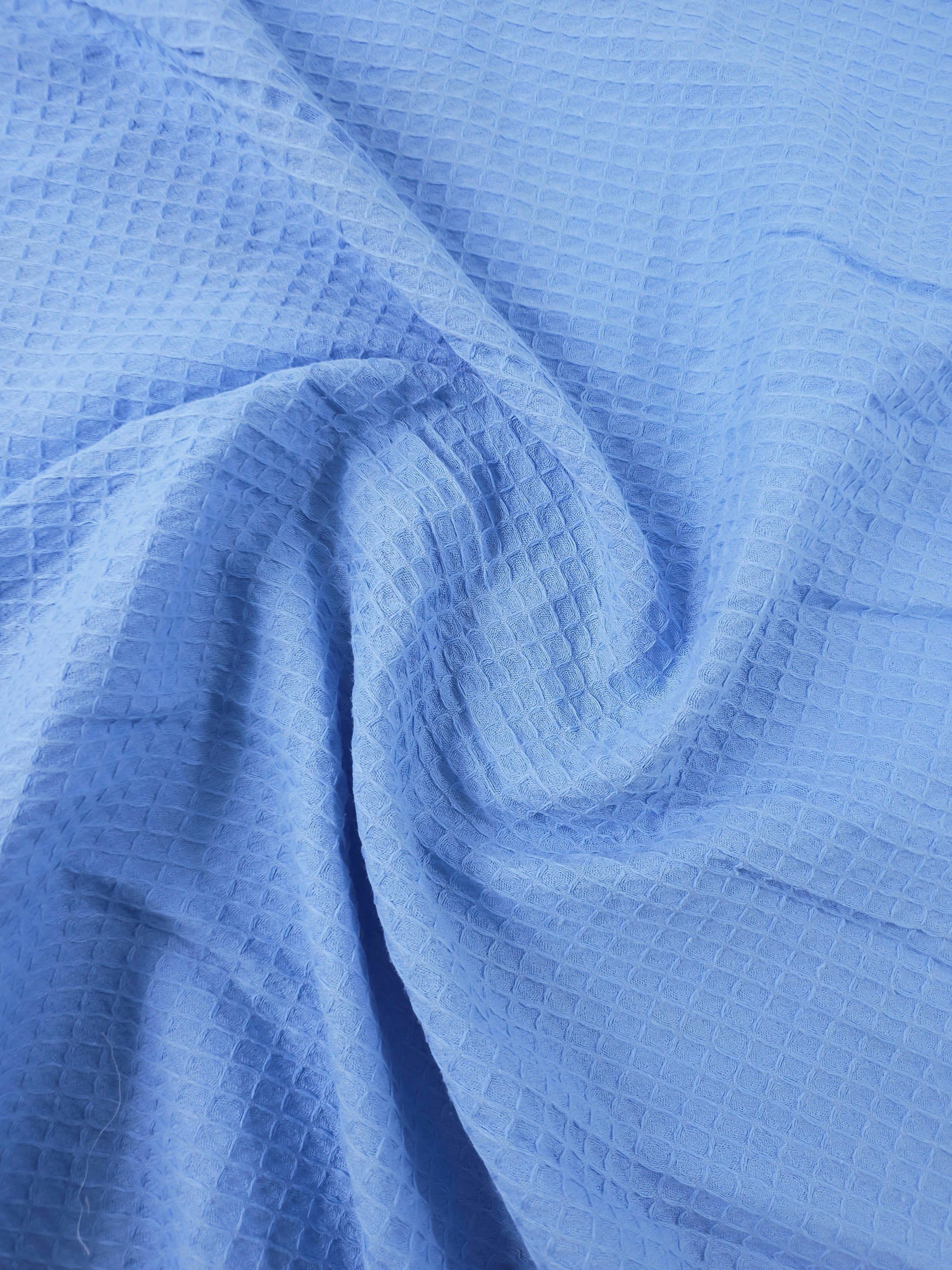 Cornflower Blue Waffle Cotton *EXTRA WIDE*