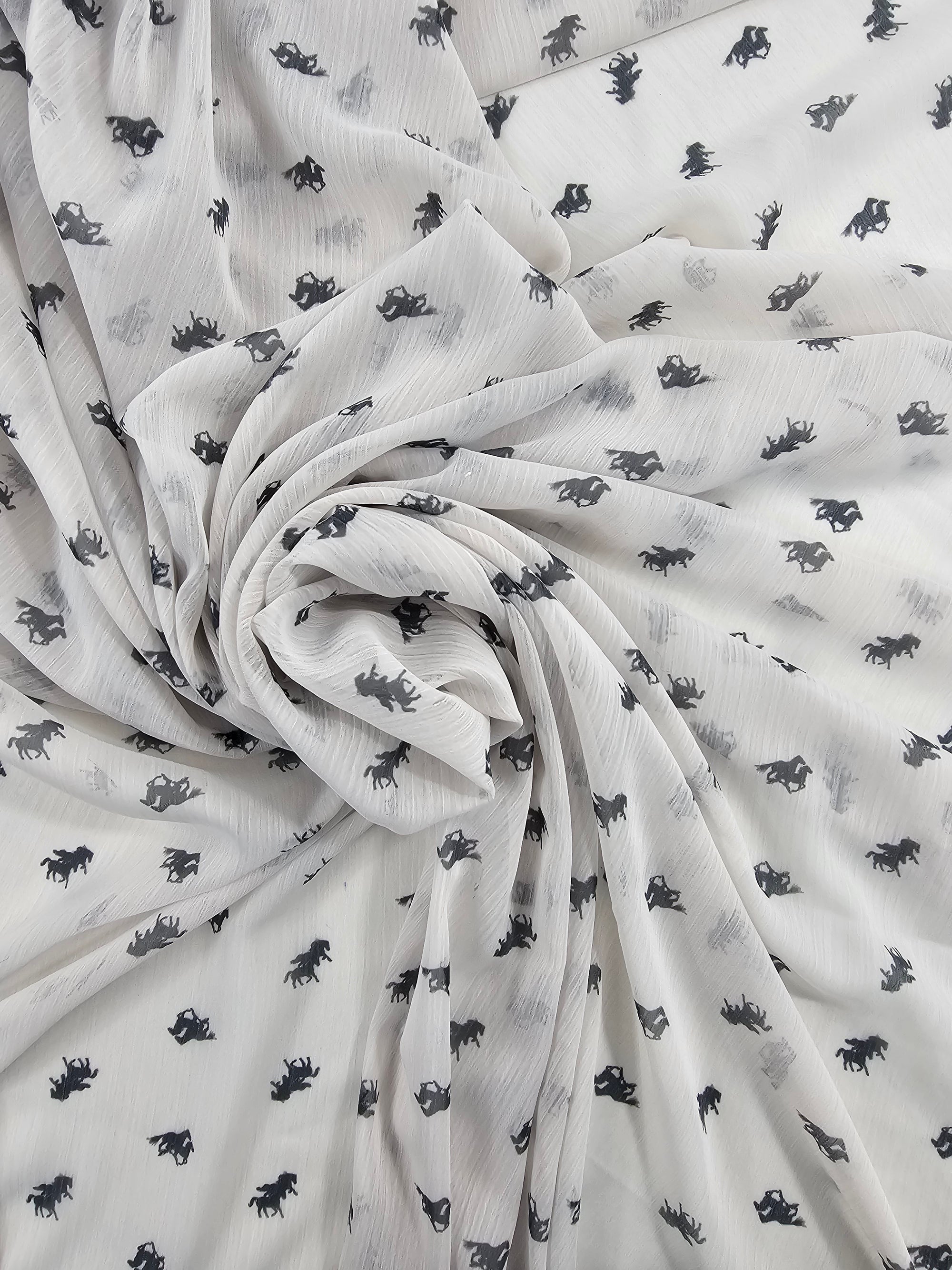 Horse Crinkle Chiffon - 6.20m Piece