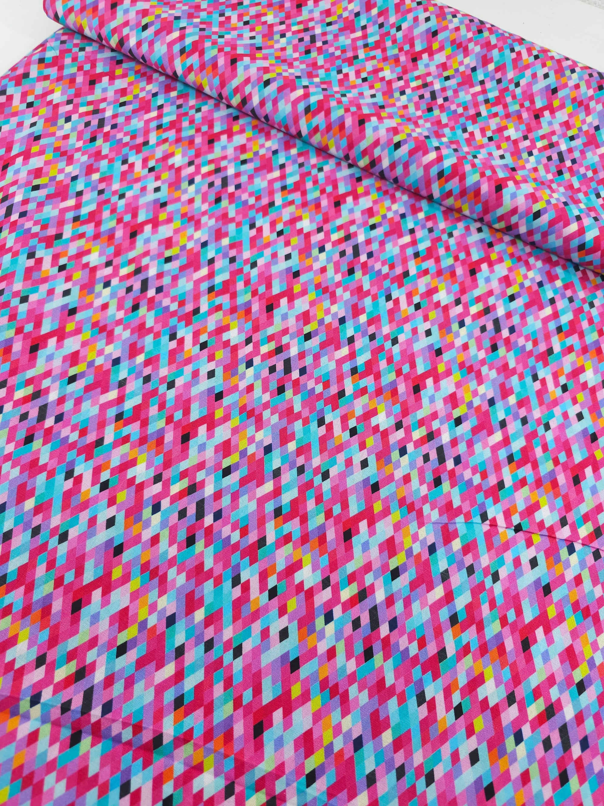 Pink/Multi Mini Diamond 100% Cotton
