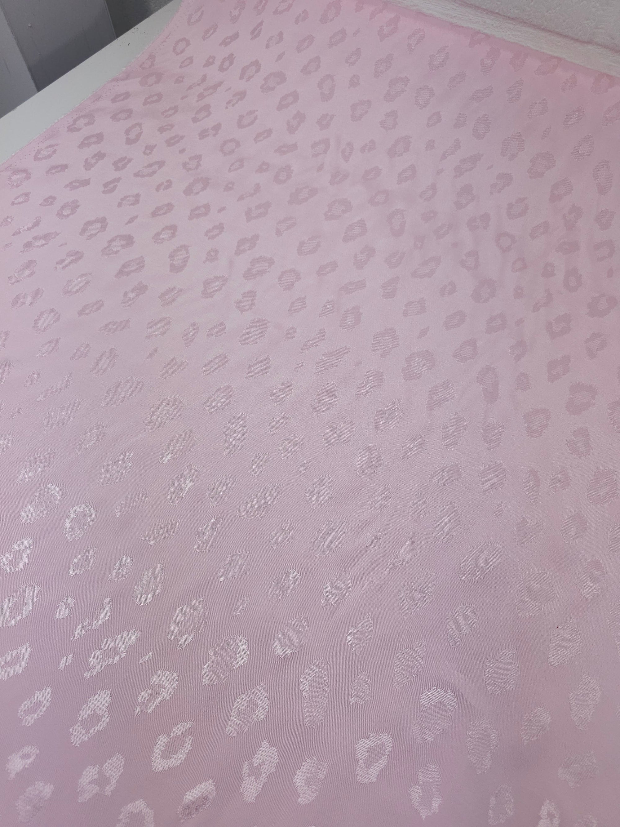 Baby Pink Leopard Viscose Jacquard