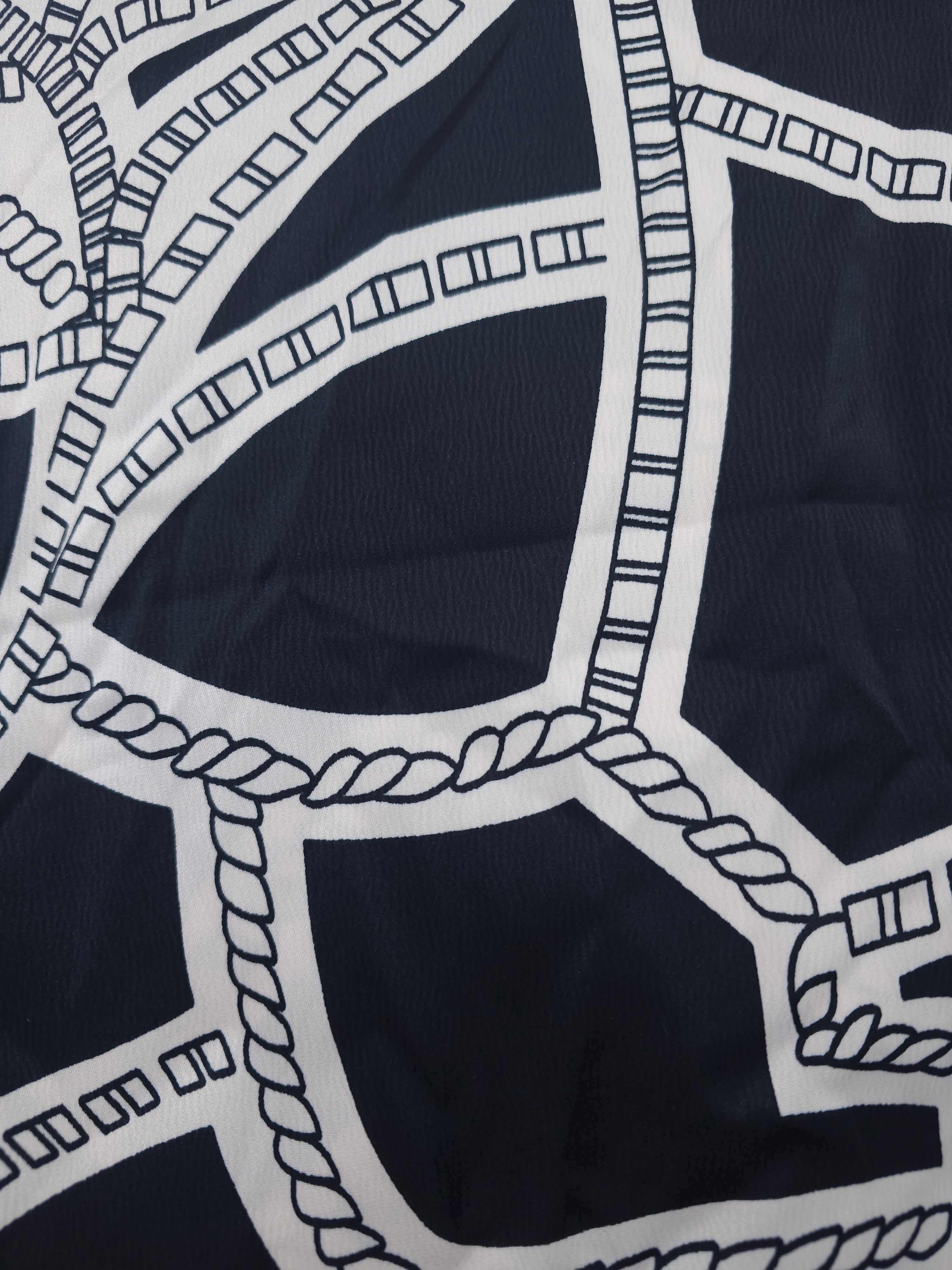 Black ropes Viscose sateen- 3m piece