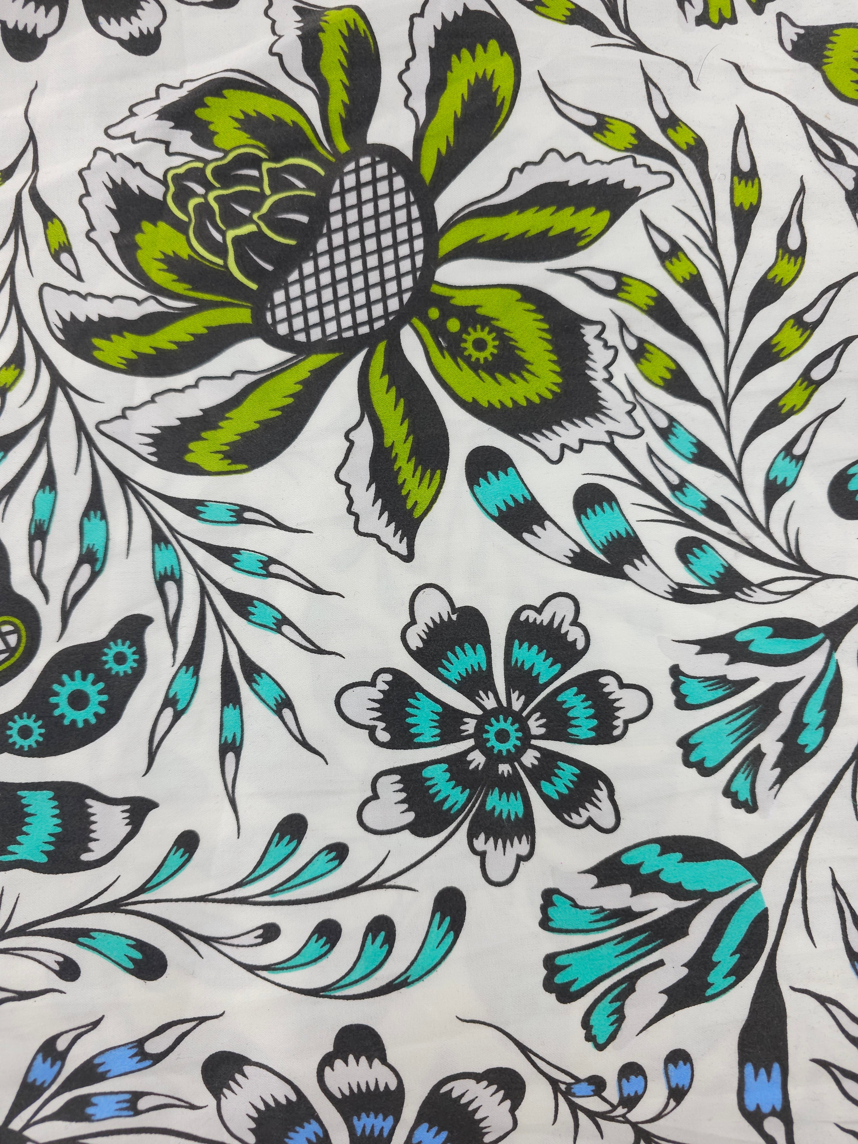Rainbow floral Cotton sateen- 2.4m piece