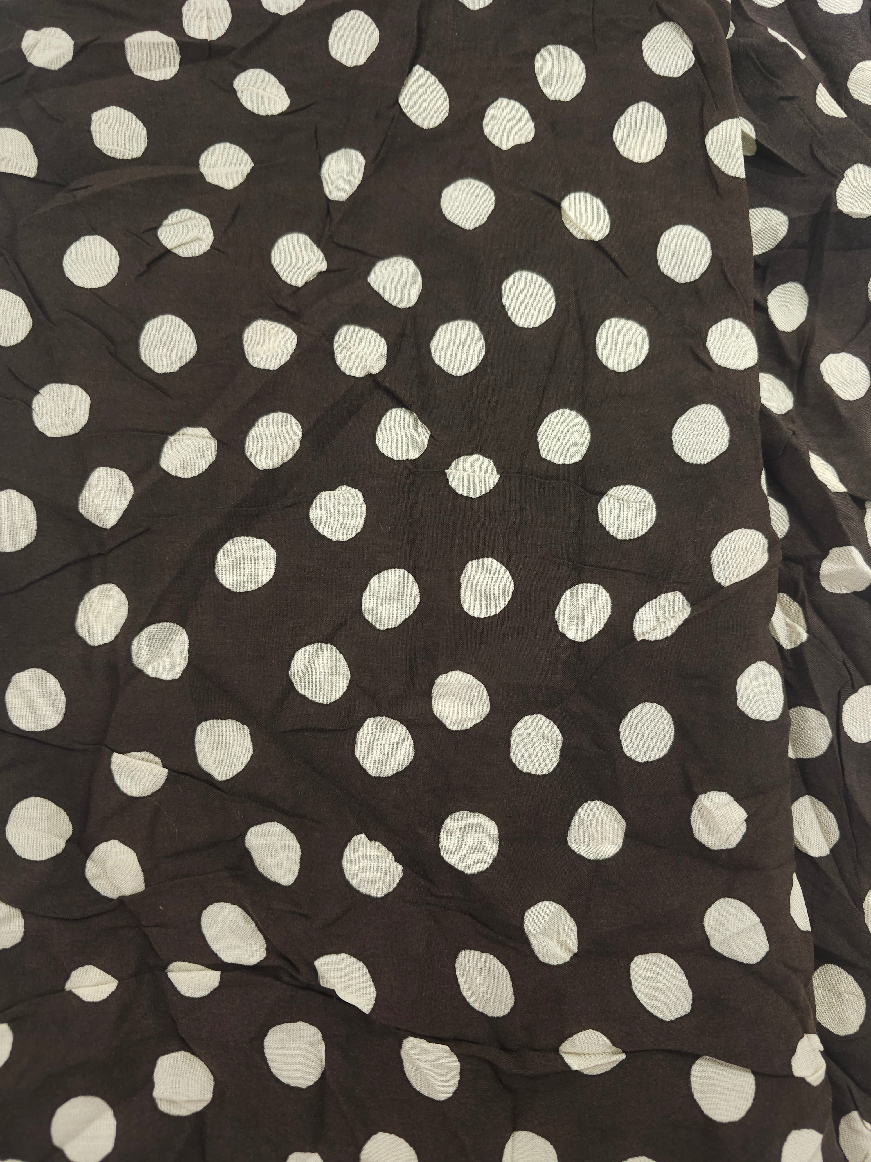 Spotted black Viscose- 2m piece