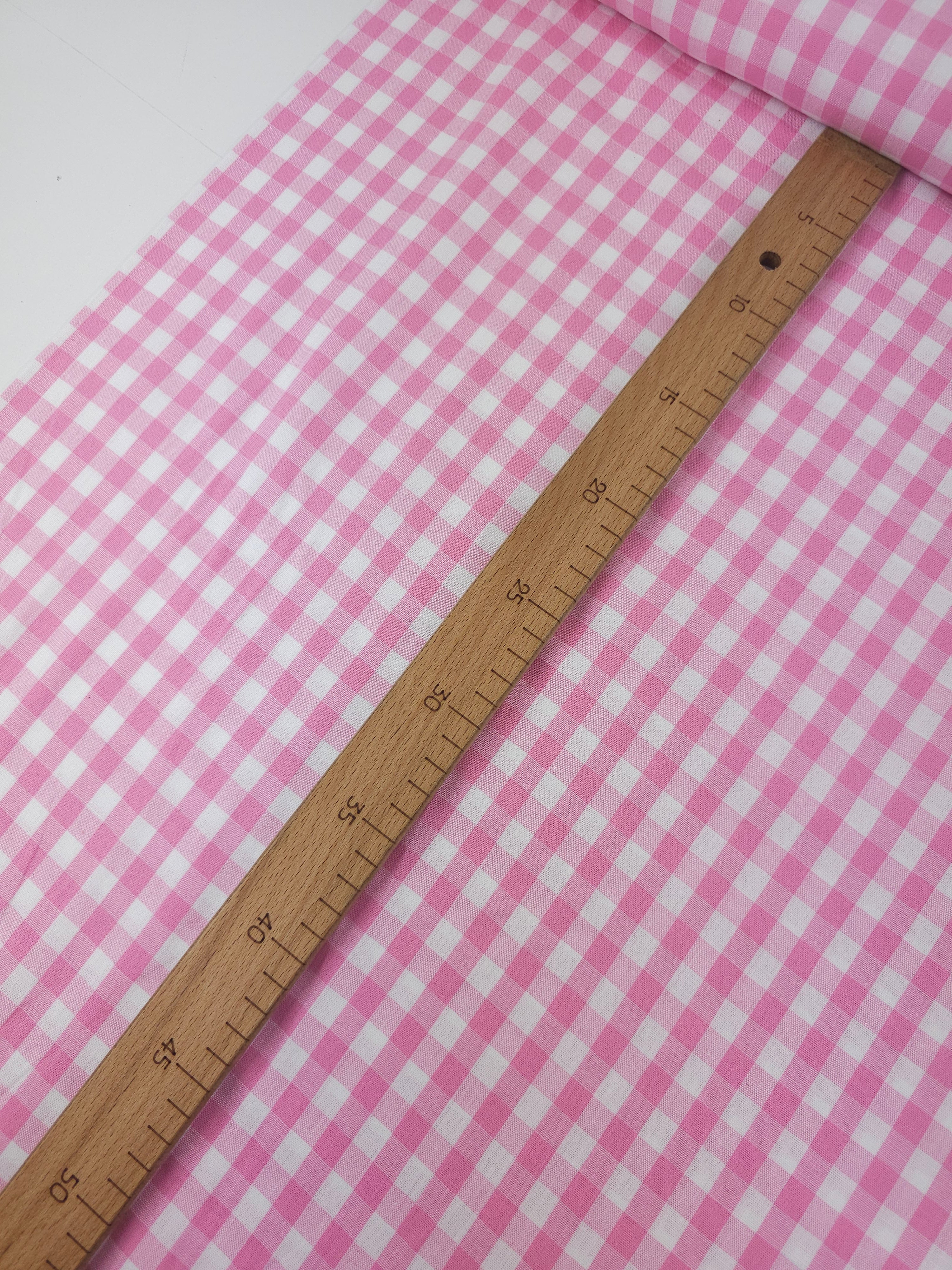 Pink Gingham 100% Cotton