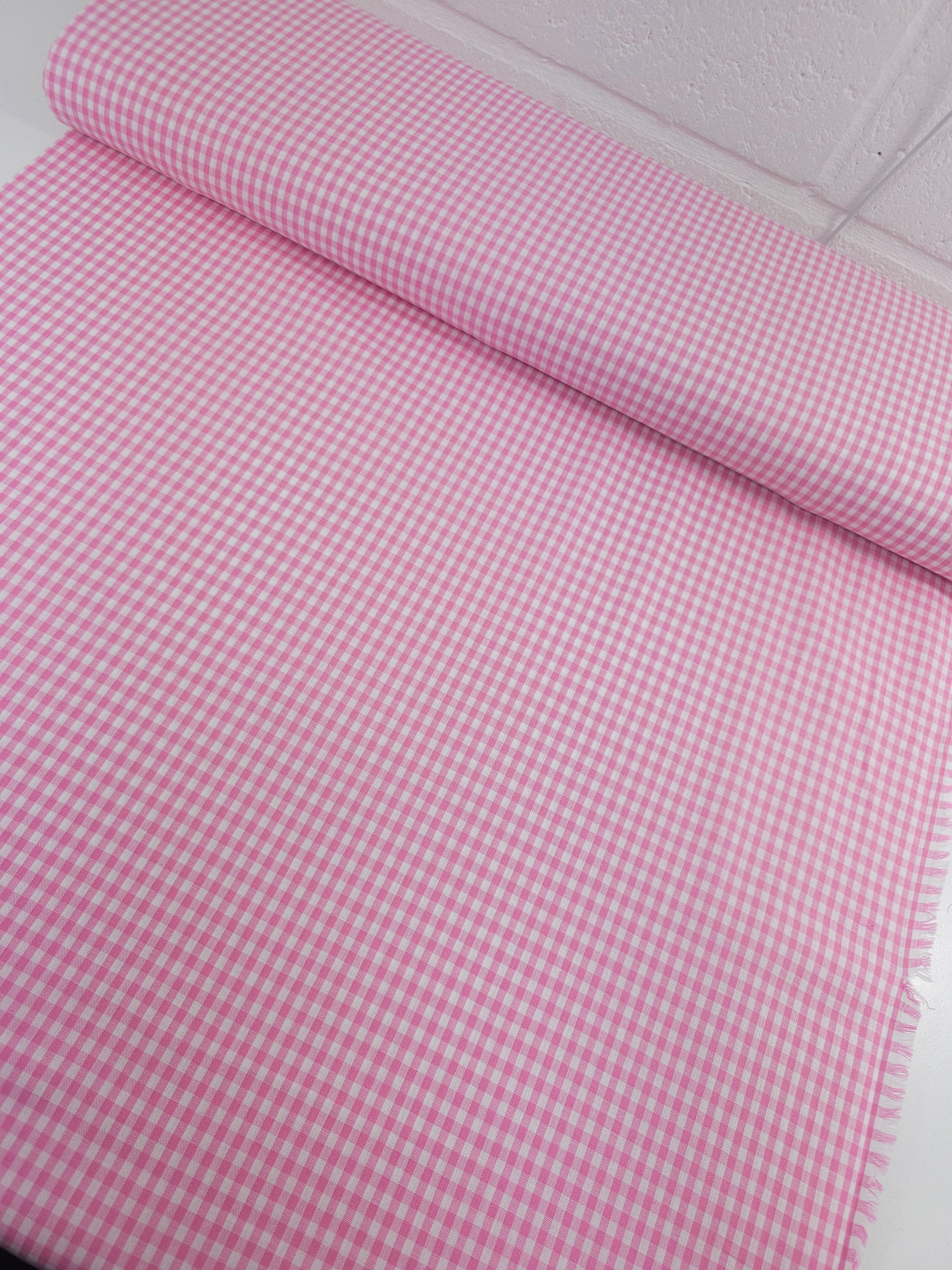 Pink Small Gingham 100% Cotton
