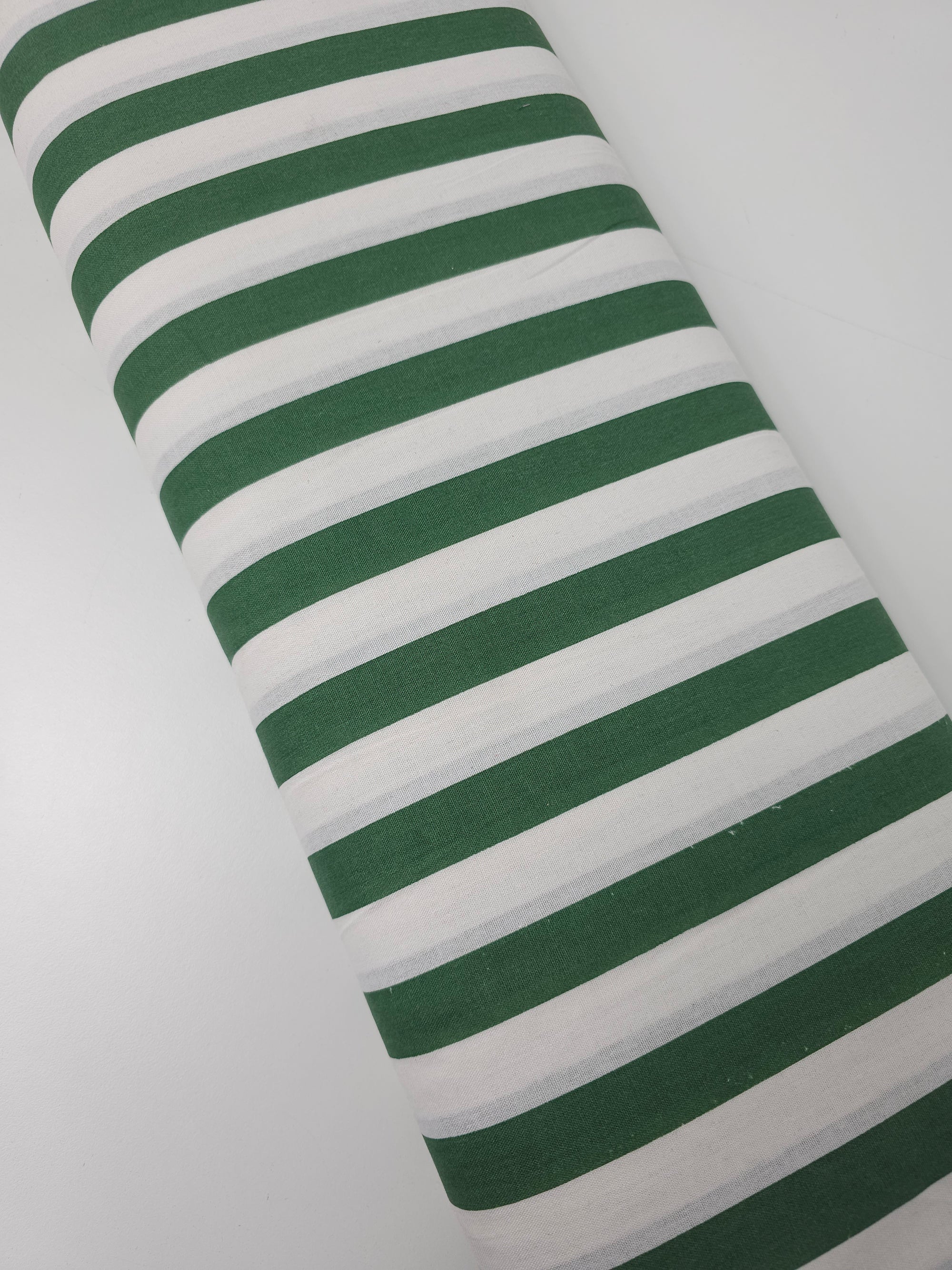Dark Green Large Stripe 100% Cotton *EXTRA WIDE*