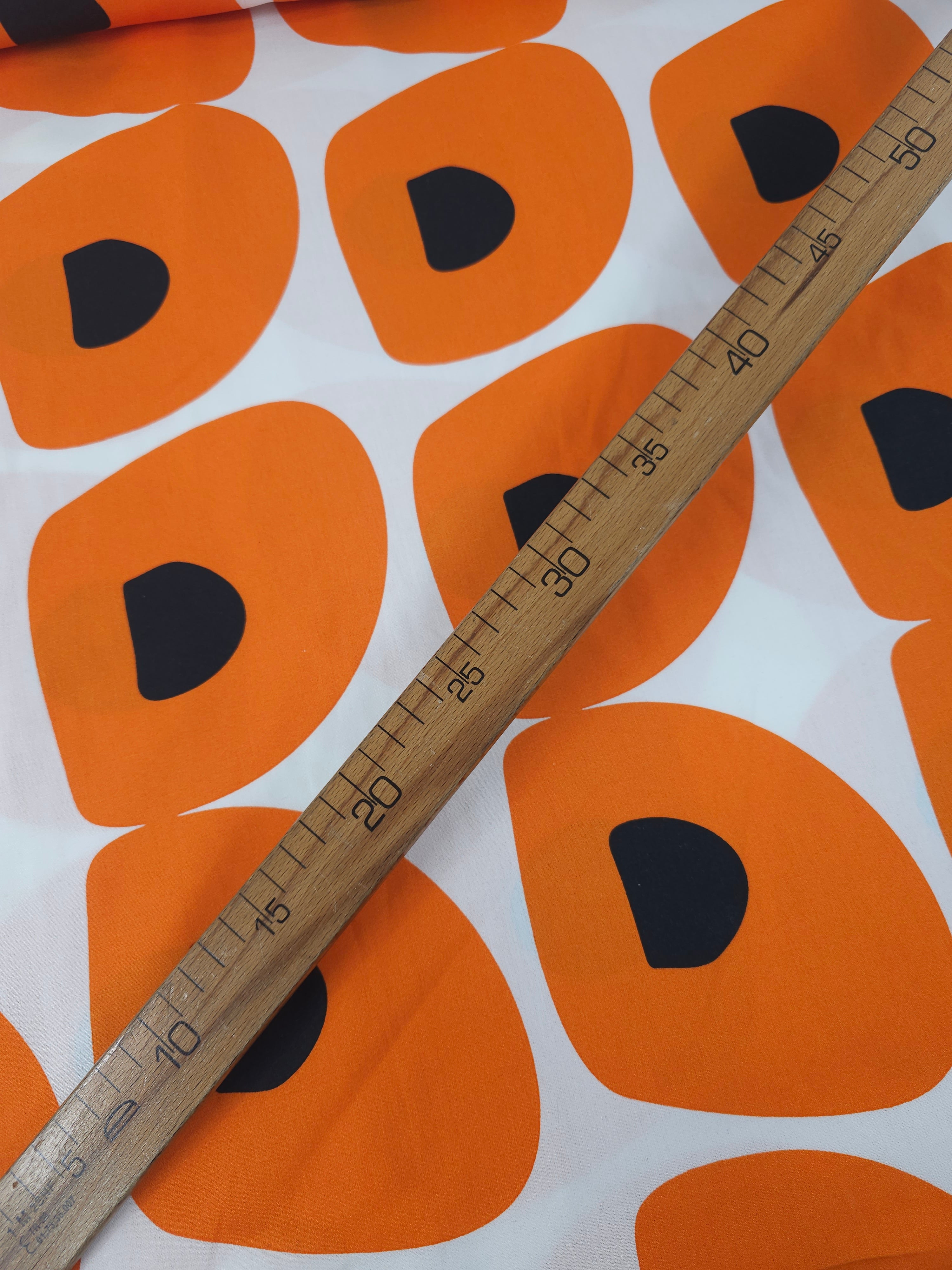 Orange Abstract Quirky Poppy 100% Cotton 82” *EXTRA WIDE*