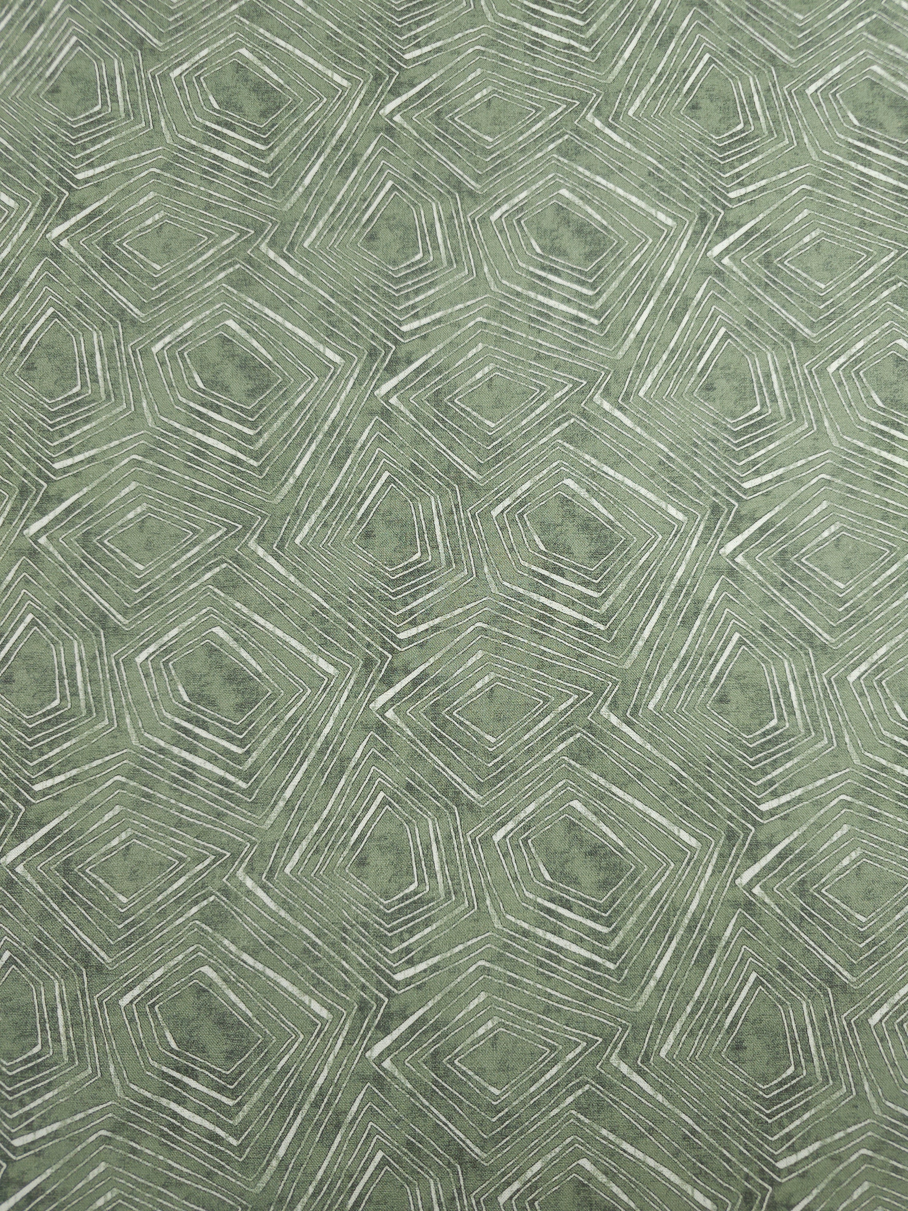 Deep Sage Geometric Diamond 100% Cotton