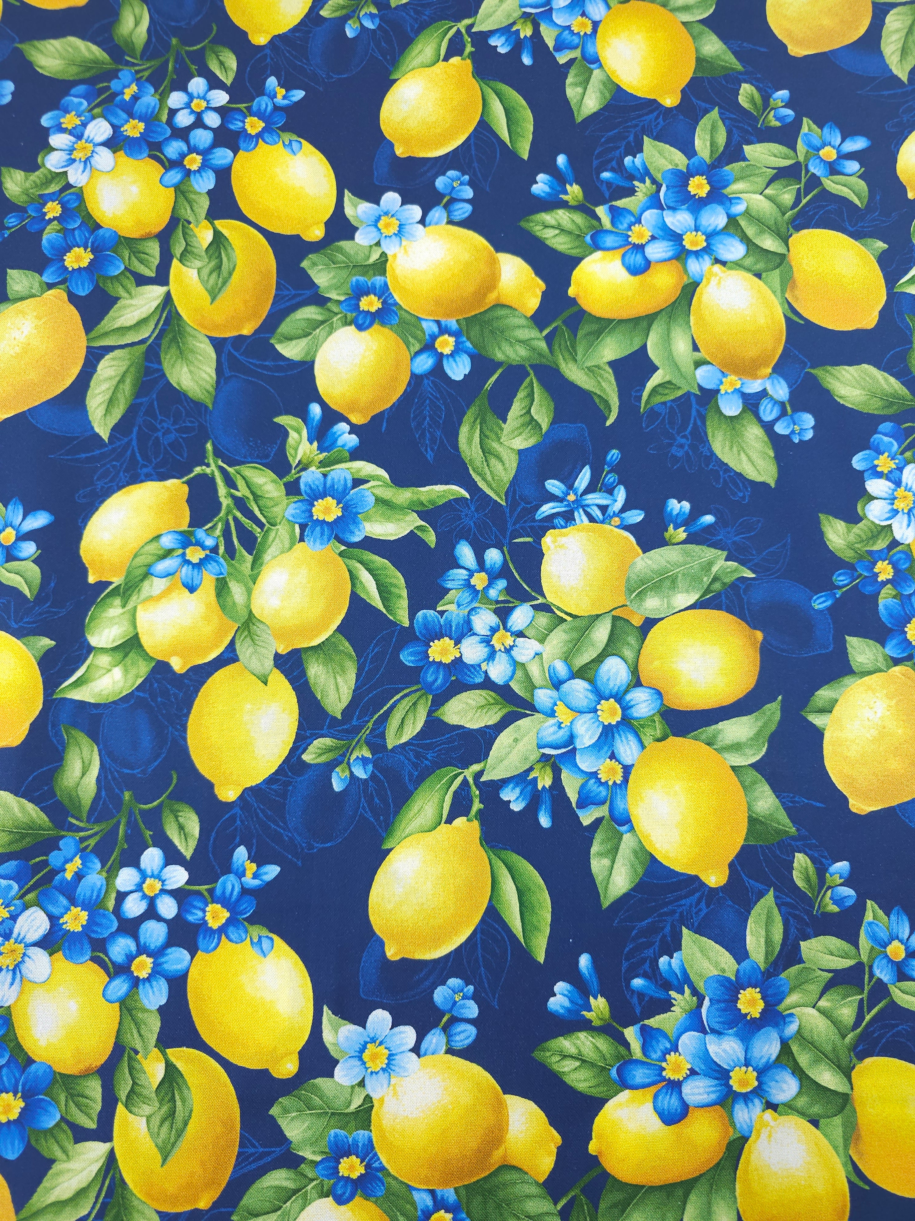 Limoncello Blue Floral 100% Cotton