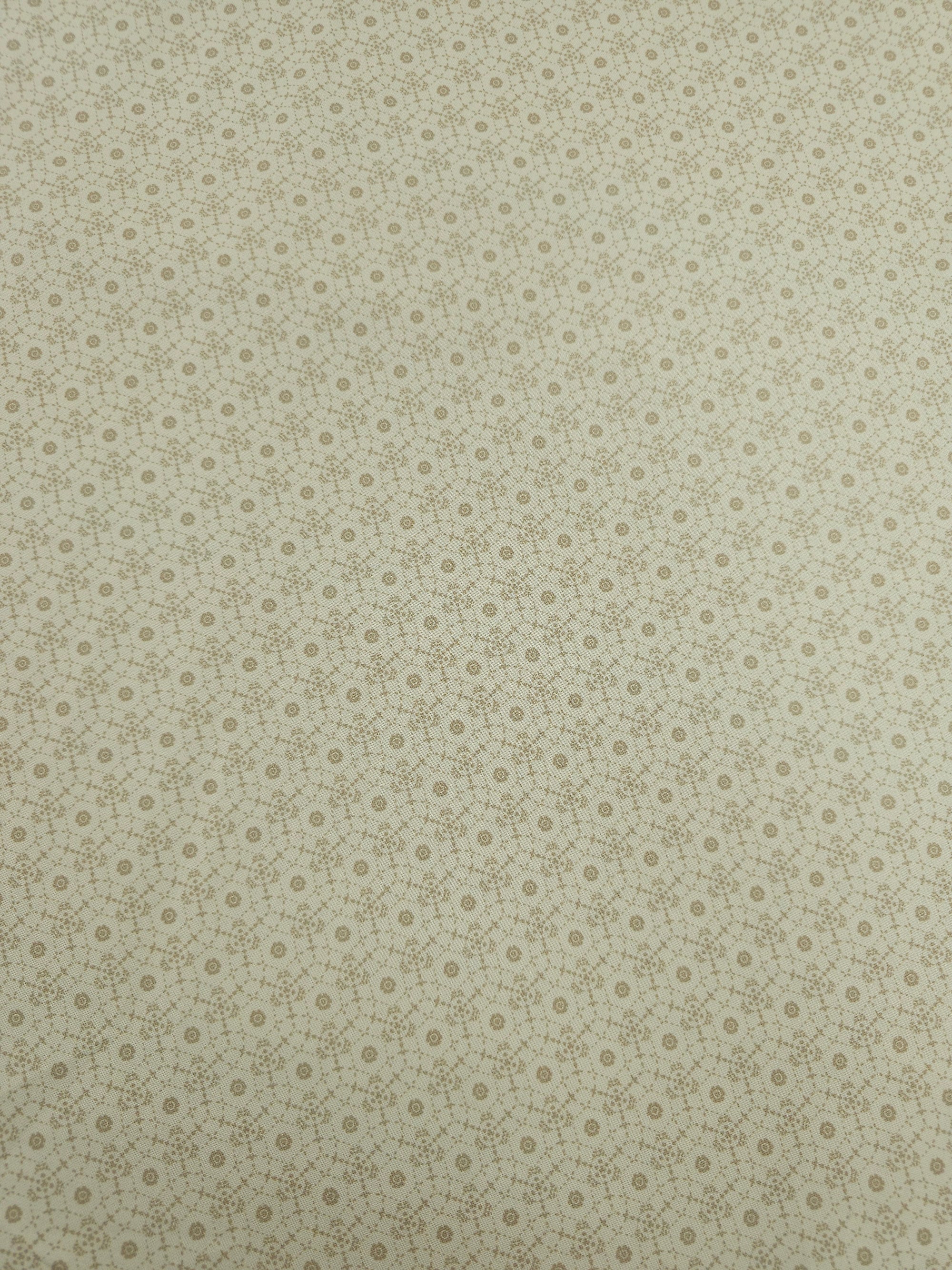 Beige Whimsy Hexagon Spiral Circle 100% Cotton *DEFECT*