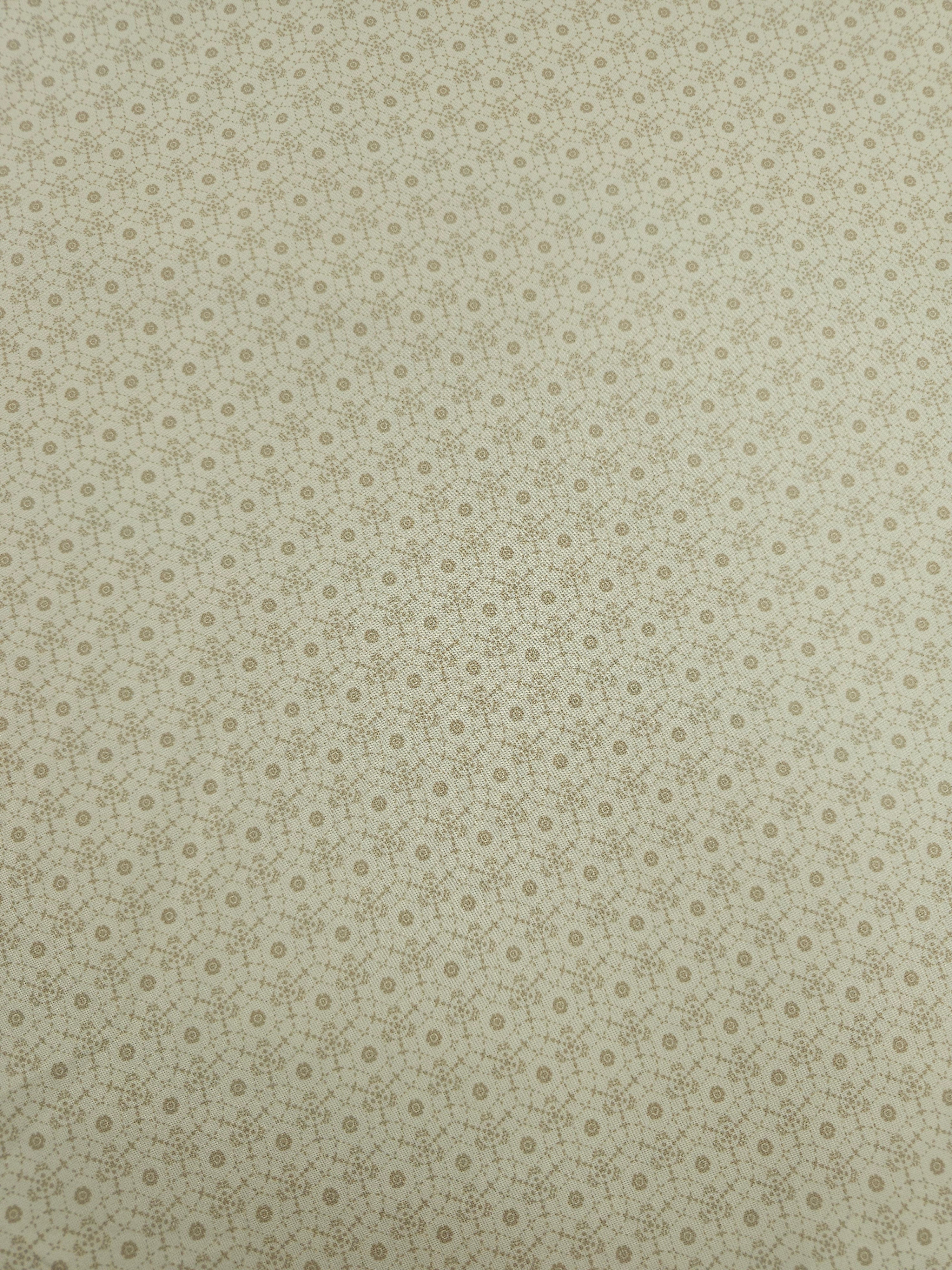 Beige Whimsy Hexagon Spiral Circle 100% Cotton *DEFECT*