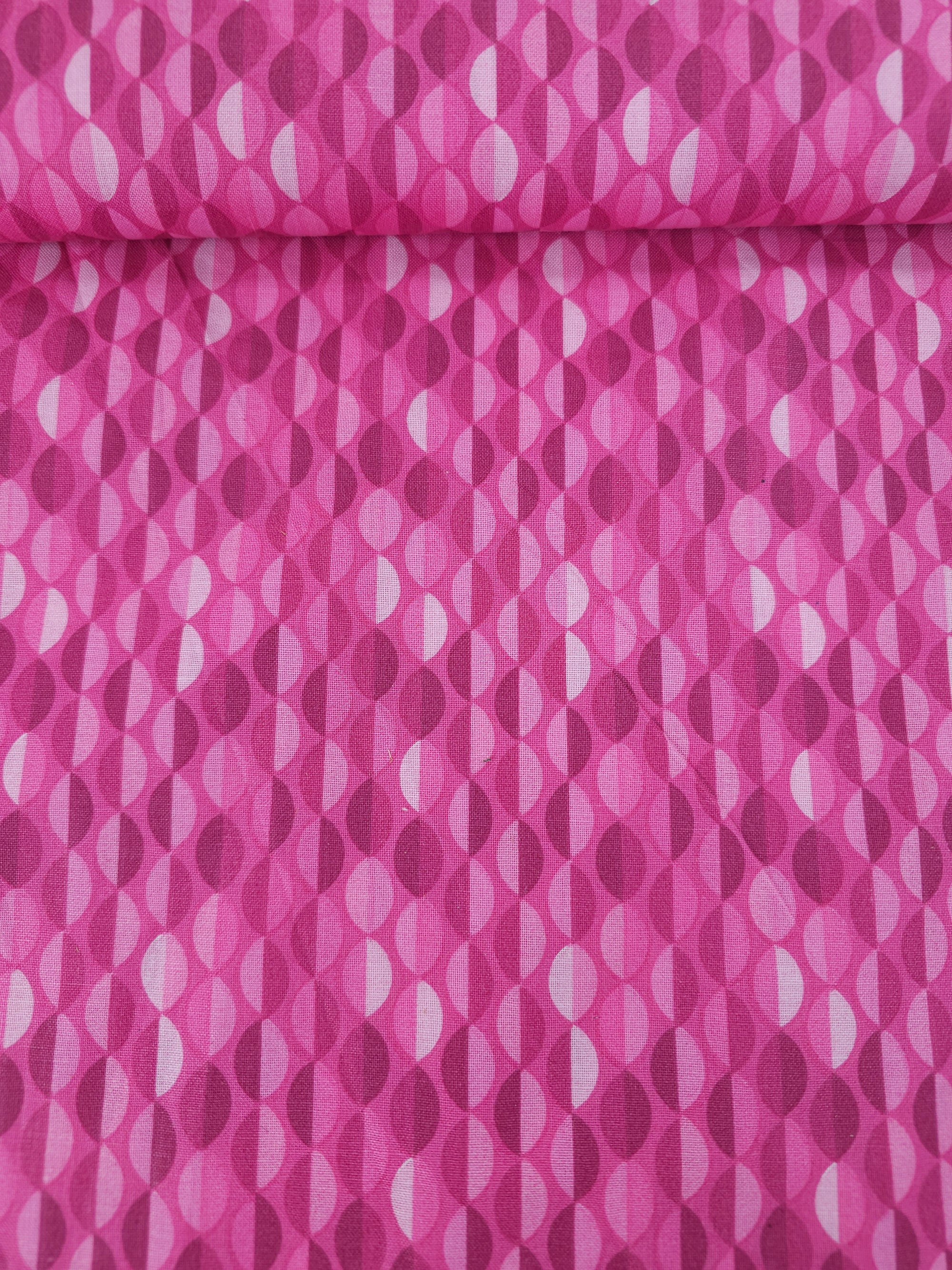 Pink Geometric Semi Circles 100% Cotton