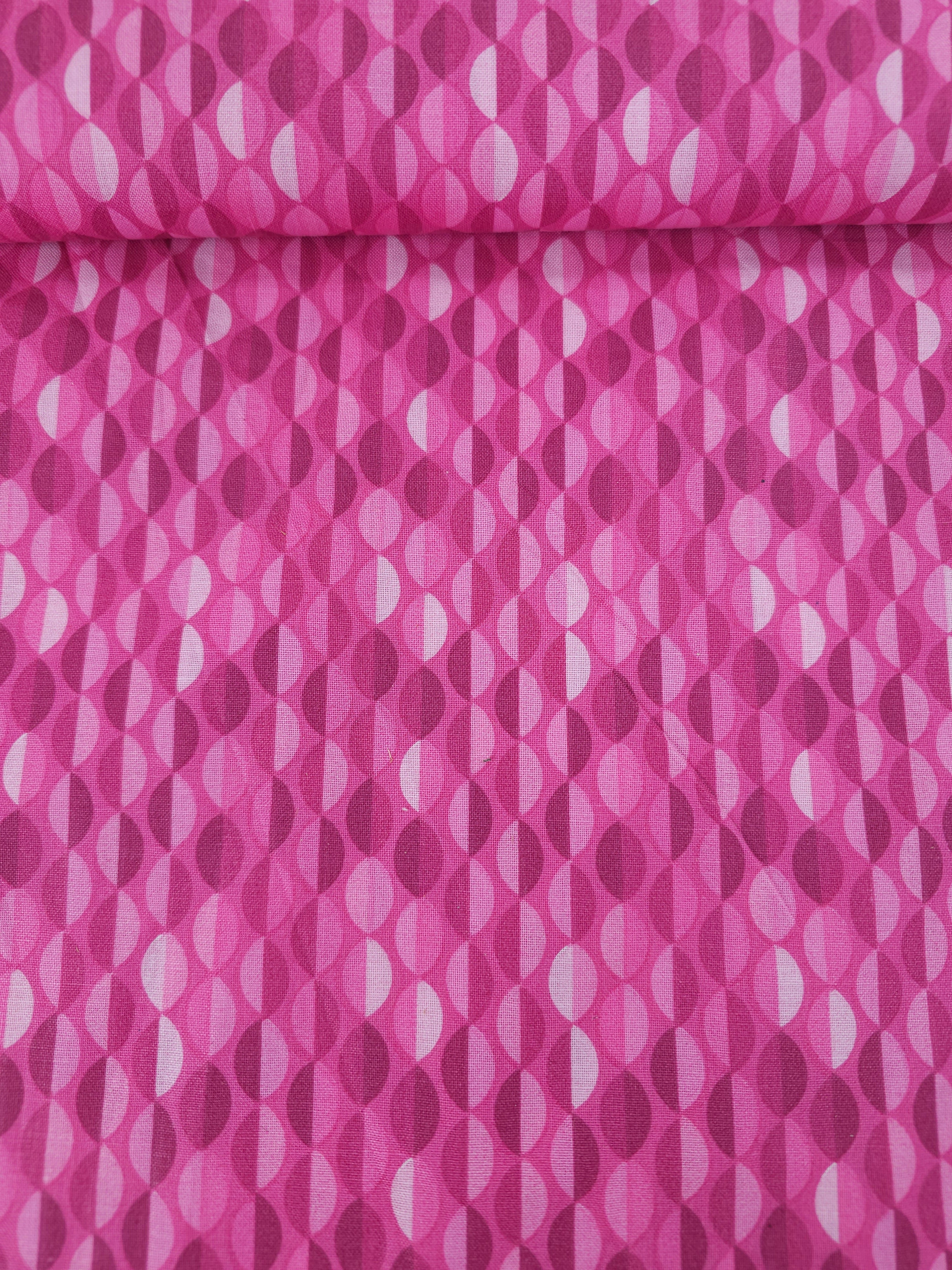 Pink Geometric Semi Circles 100% Cotton