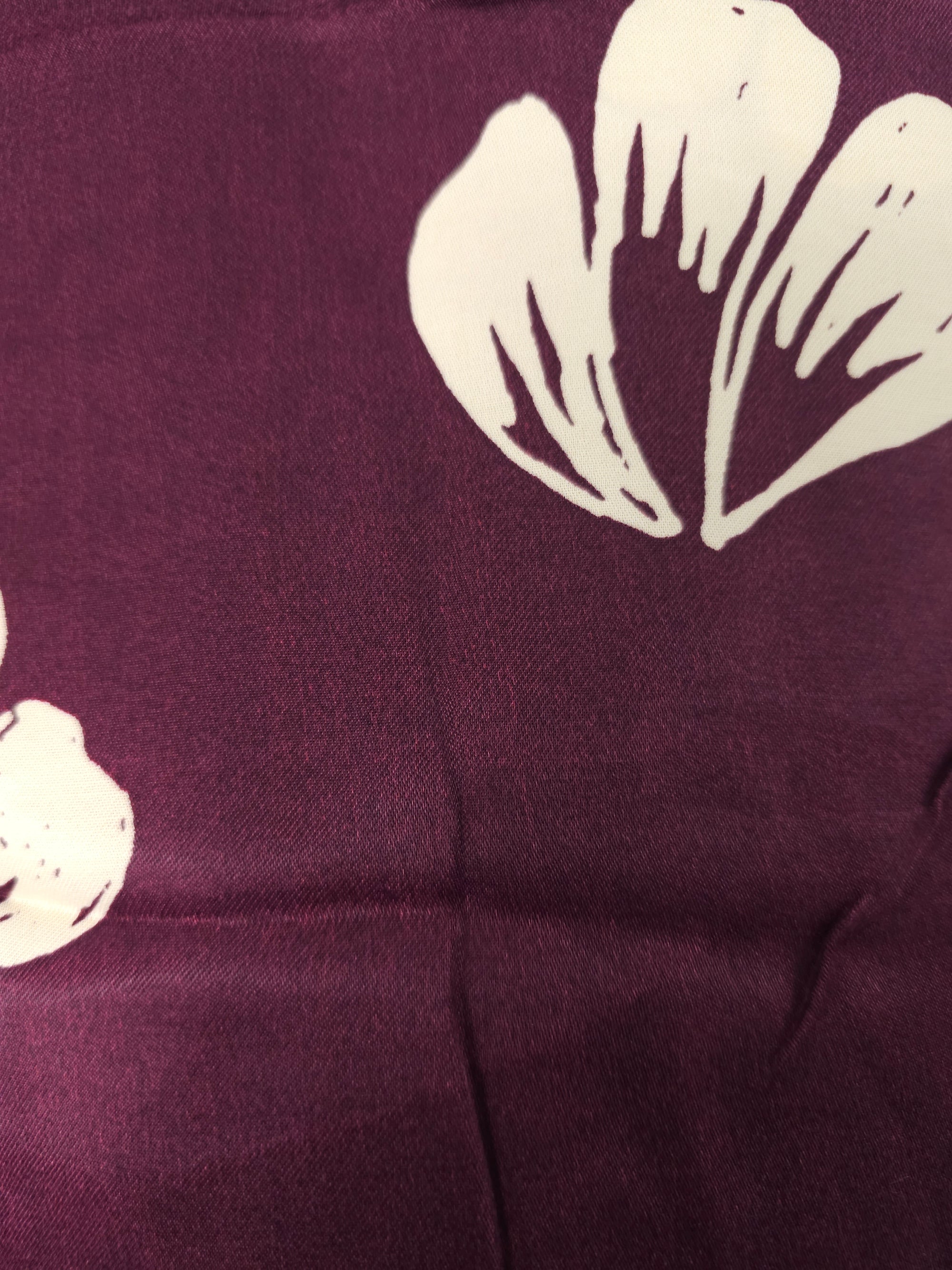 Burgandy petals Viscose sateen- 4.5m piece